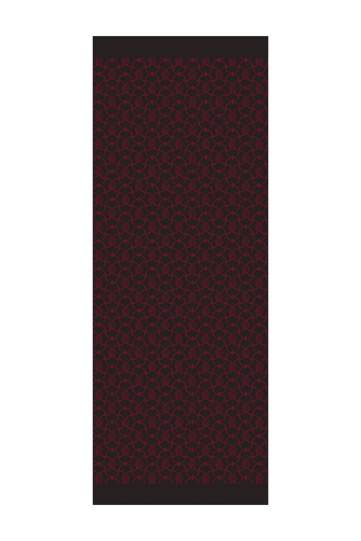 Toptan Marrakech Desen Çift Taraflı Şal - Siyah-Bordo