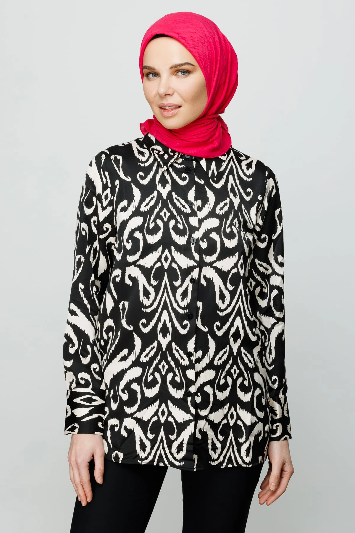 Toptan Bambu Eşarp - Fuşya