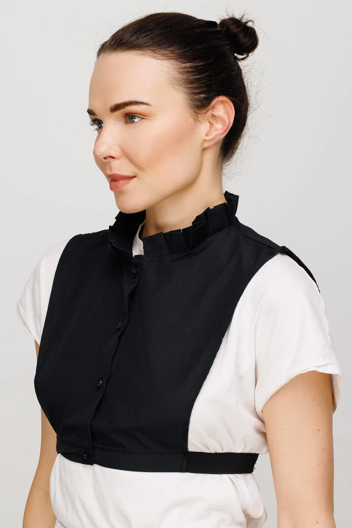 Toptan Fırfırlı Gömlek Yaka - Black