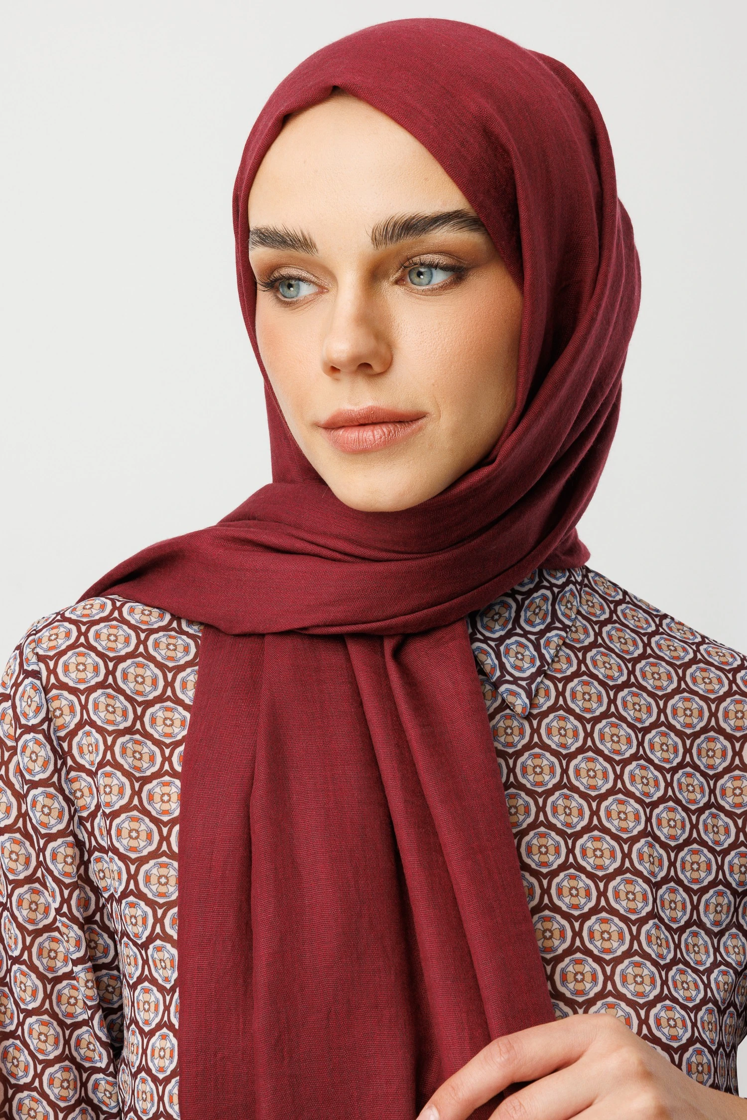 Toptan Dubai Şal - Garnet