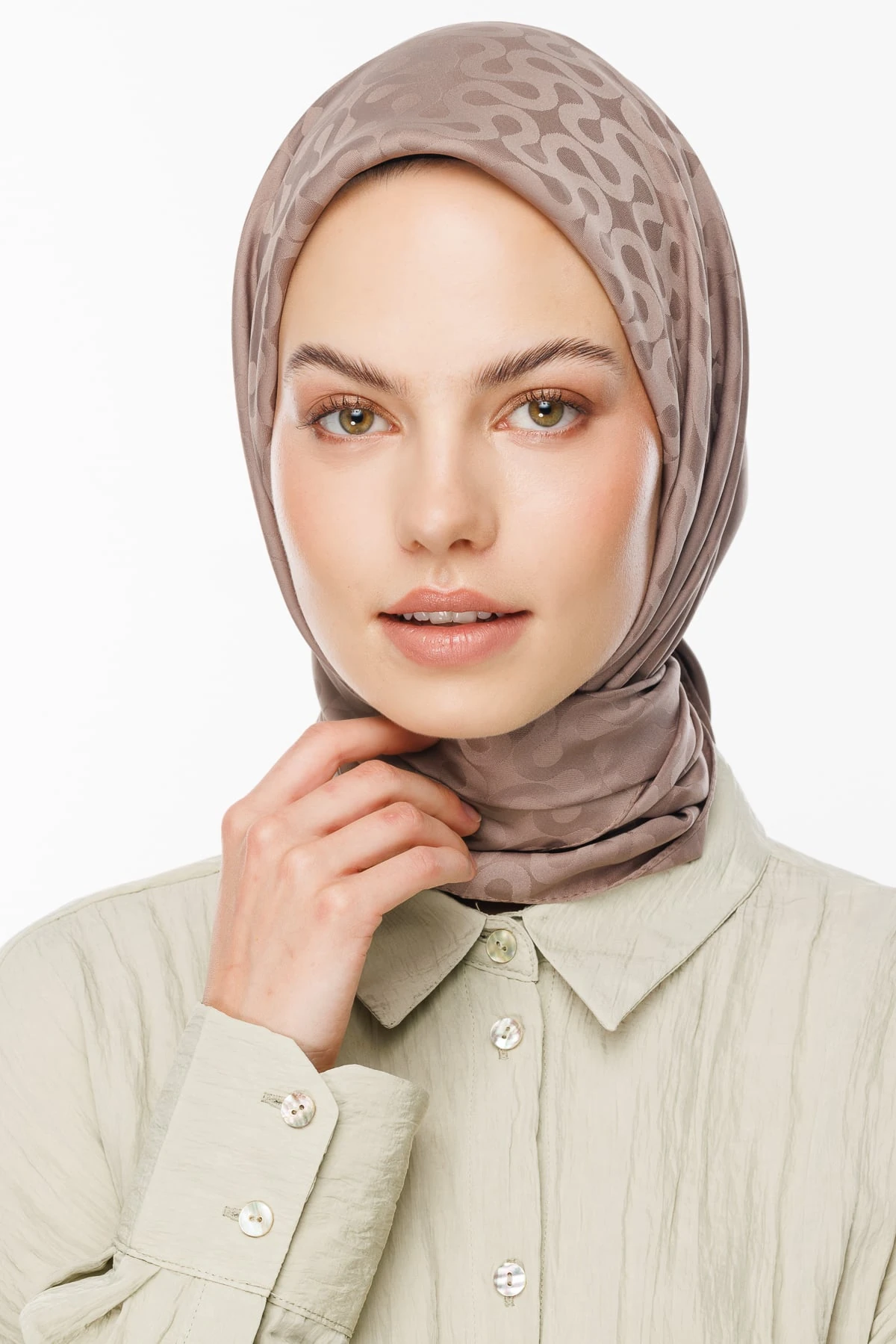 Moon Pattern Silky Jacquard Scarf - Canyon