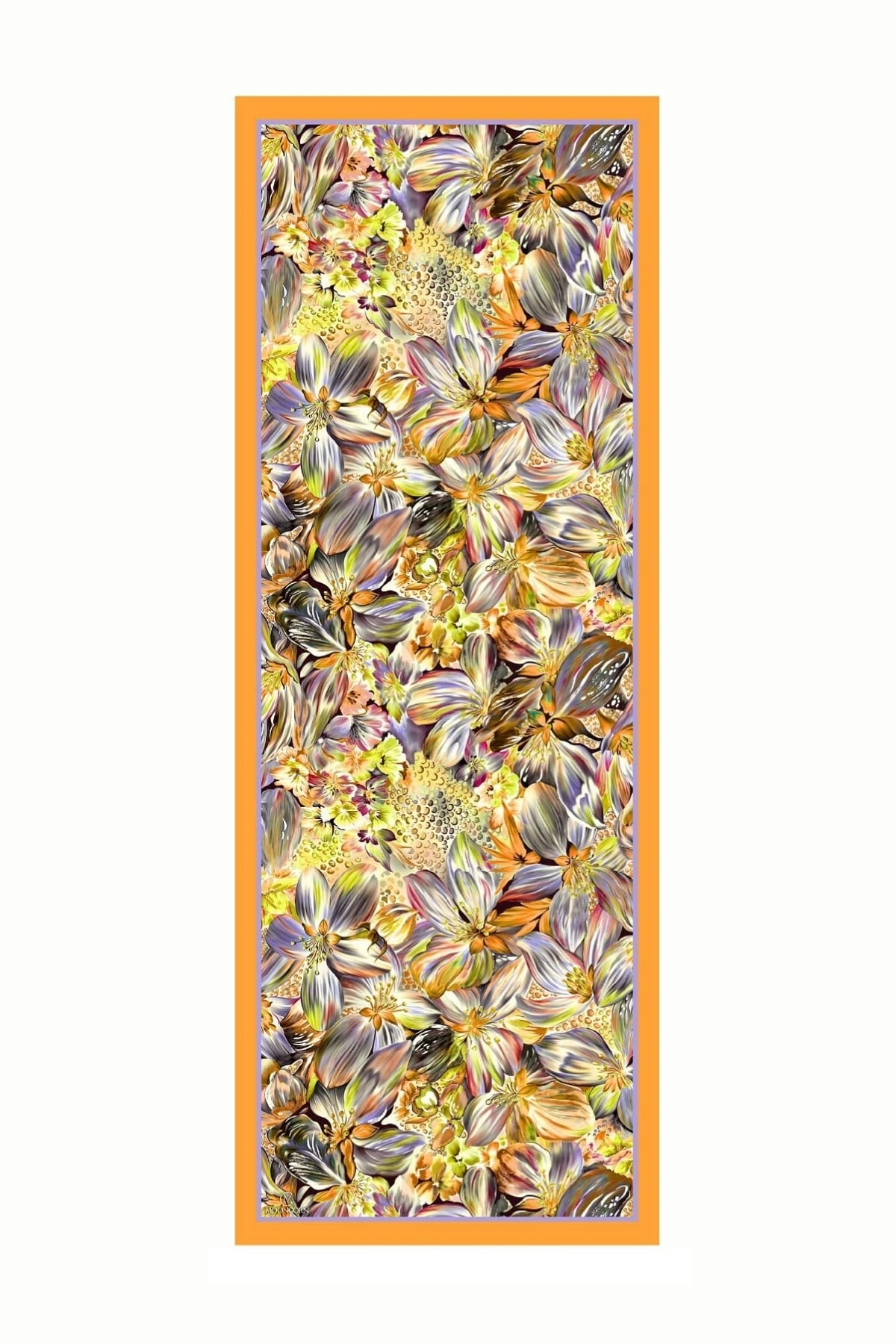 Wholesale Larin Pattern Cotton Shawl - Orange