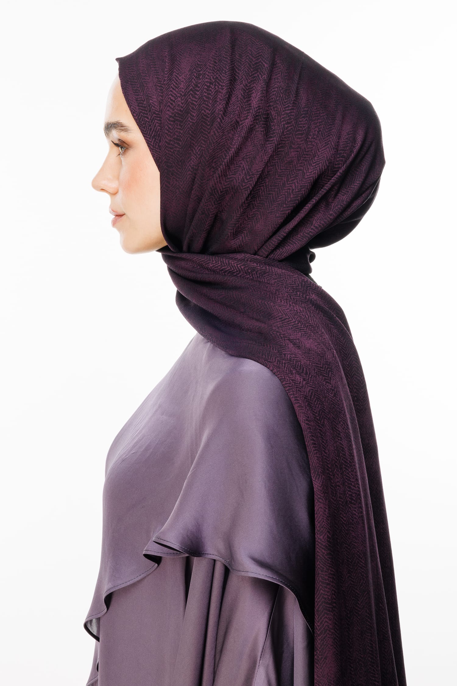 Toptan Sahra Desen Çift Taraflı Şal - Mor-Siyah