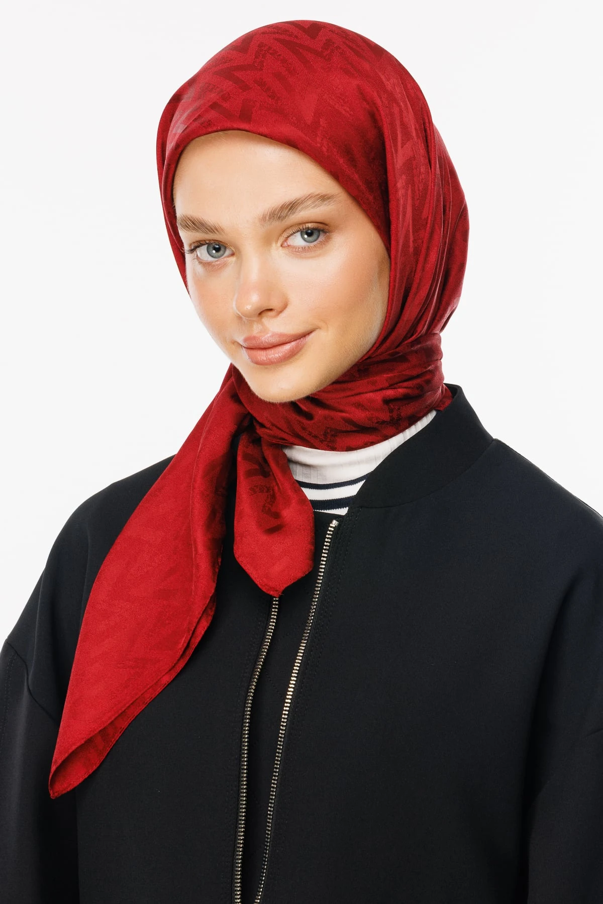 Luxury Jacquard Scarf - Cherry Rot