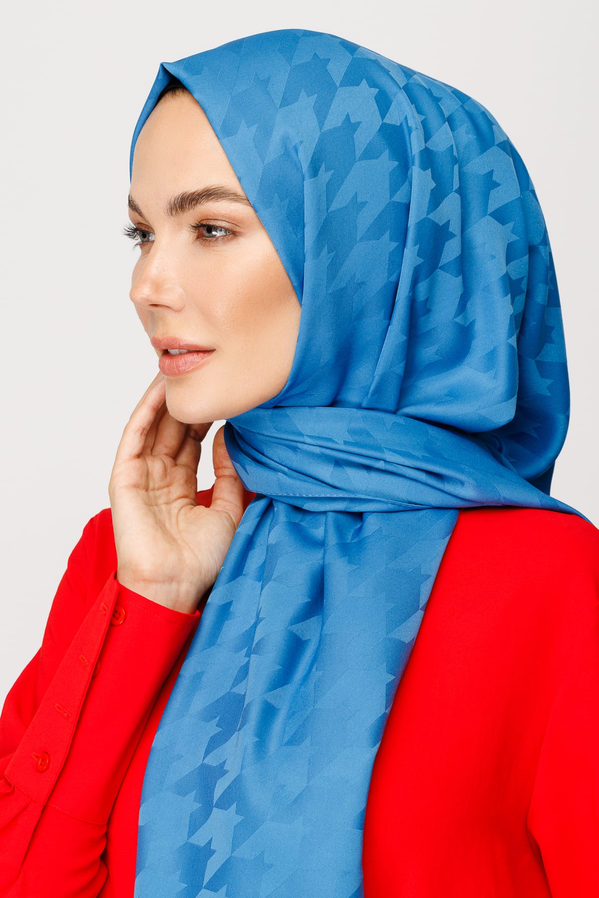 Toptan Kazayağı Desen İpeksi Jakar Şal