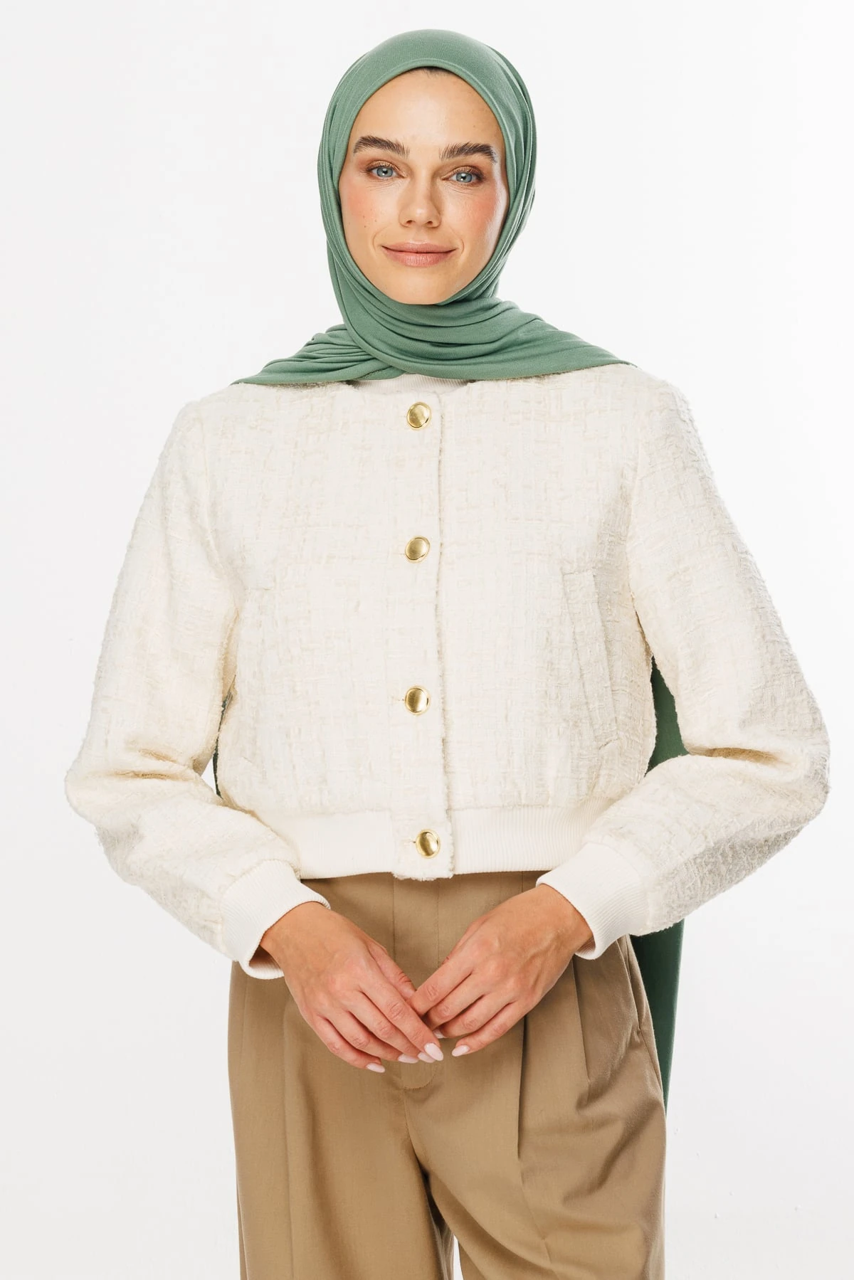 Toptan Penye Şal - Küf Yeşili