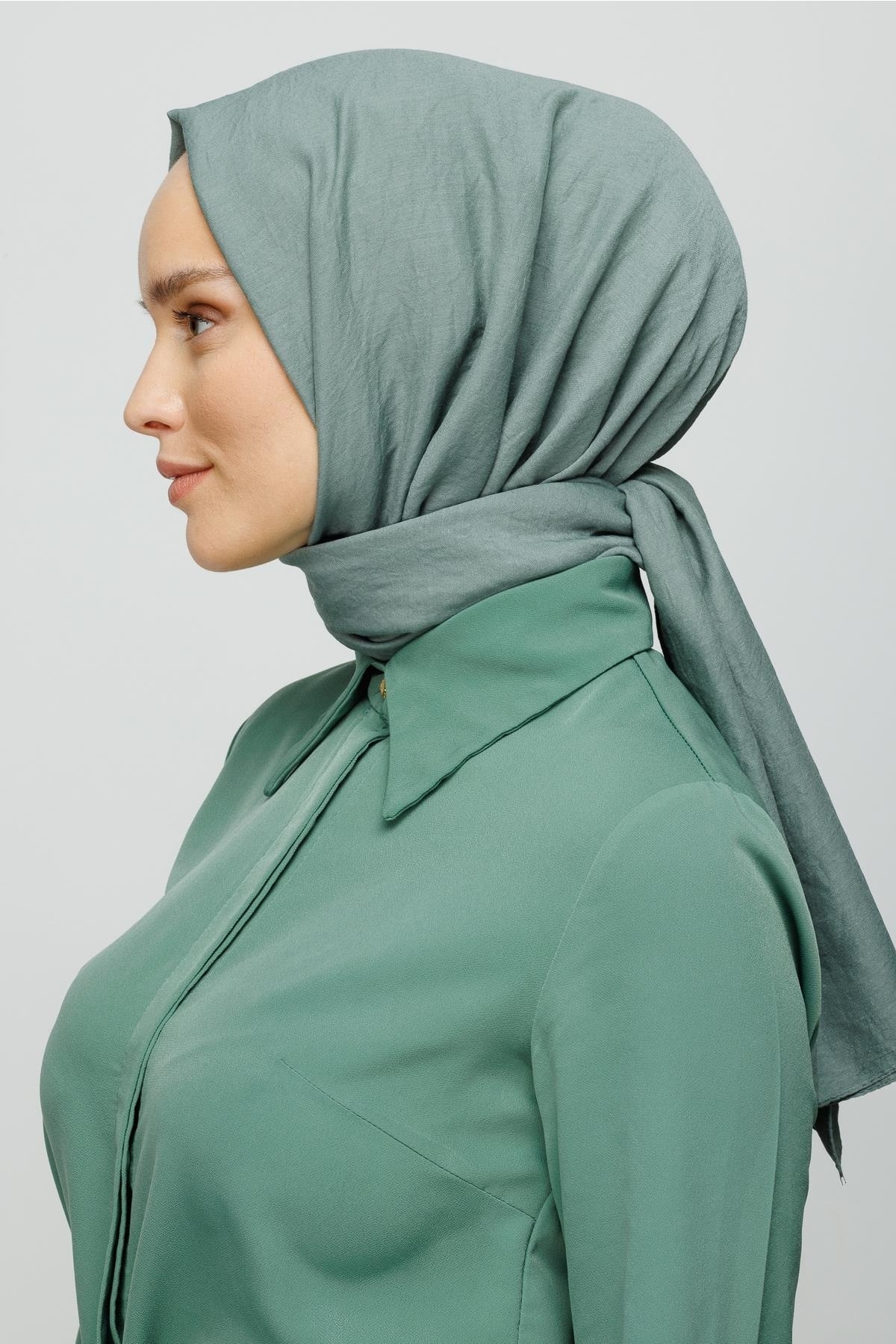 Cotton Crinkle Shawl - Mold Green