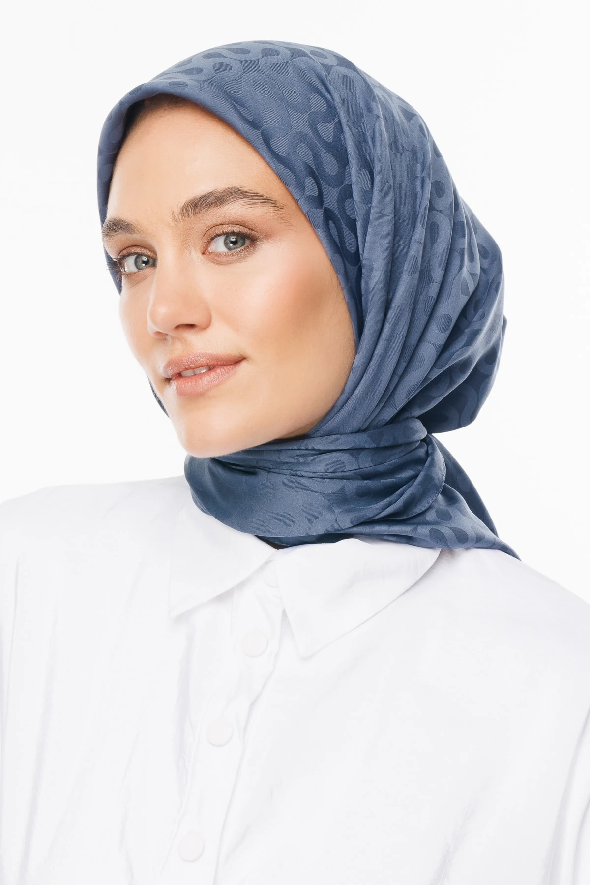 Toptan Moon Desen İpeksi Jakar Eşarp