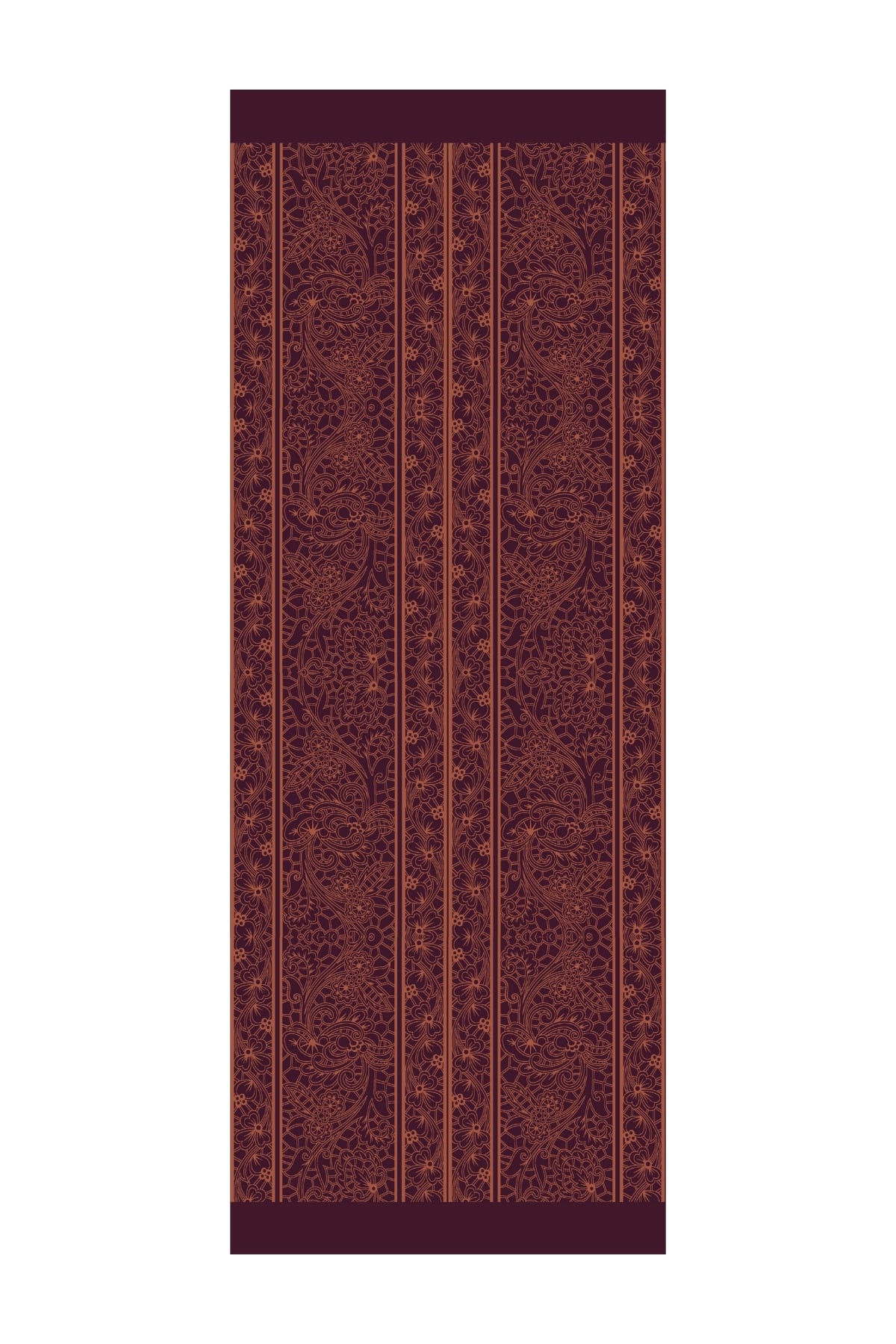 Lavin-Pattern Reversible Shawl - Purple-Orange