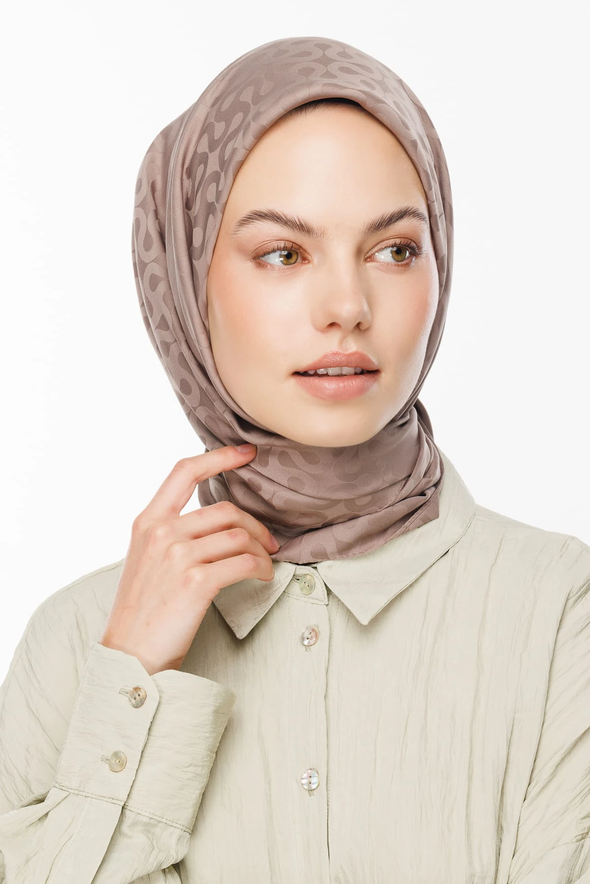 Moon Pattern Silky Jacquard Scarf - Canyon