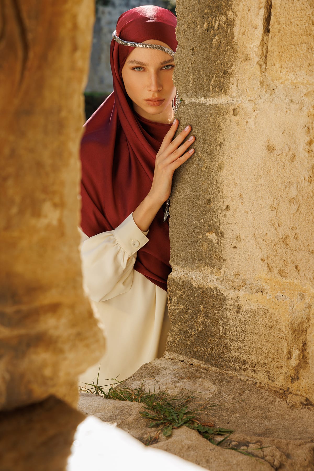 Toptan Diamond Aura Şal - Bordo