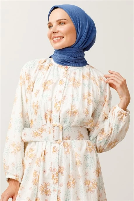 Pleated Scarf - Indigo