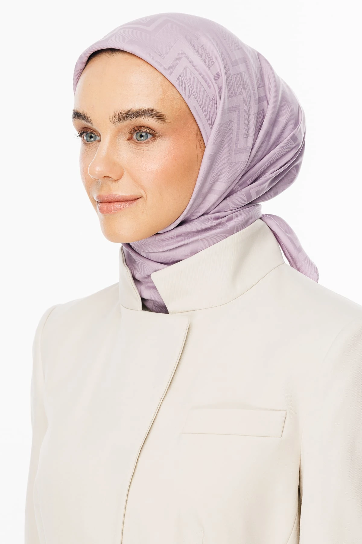 Toptan Viora Desen İpeksi Jakar Eşarp - Lila