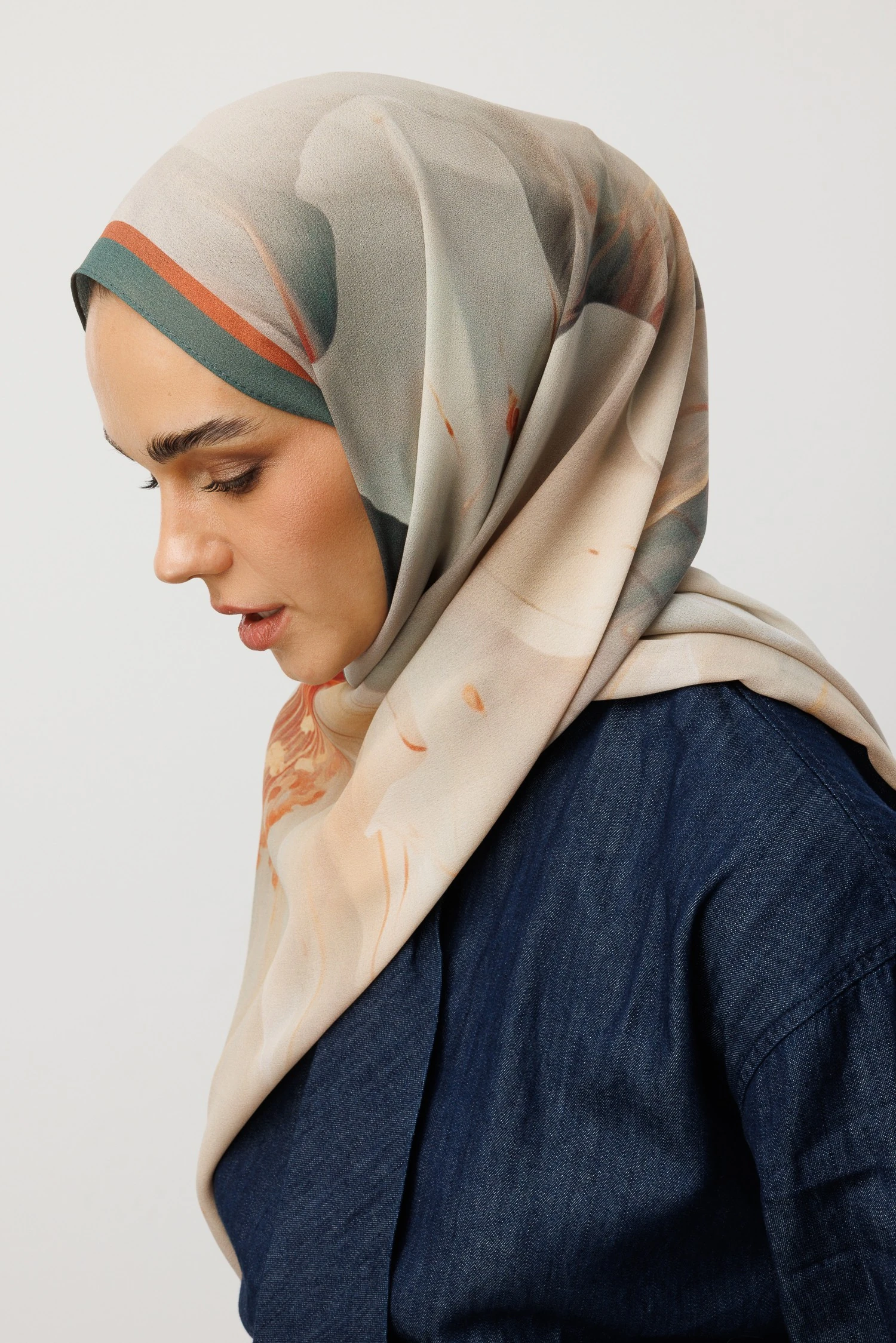 Toptan Pure Desen Hebei İpek Şal - Soft Yeşil