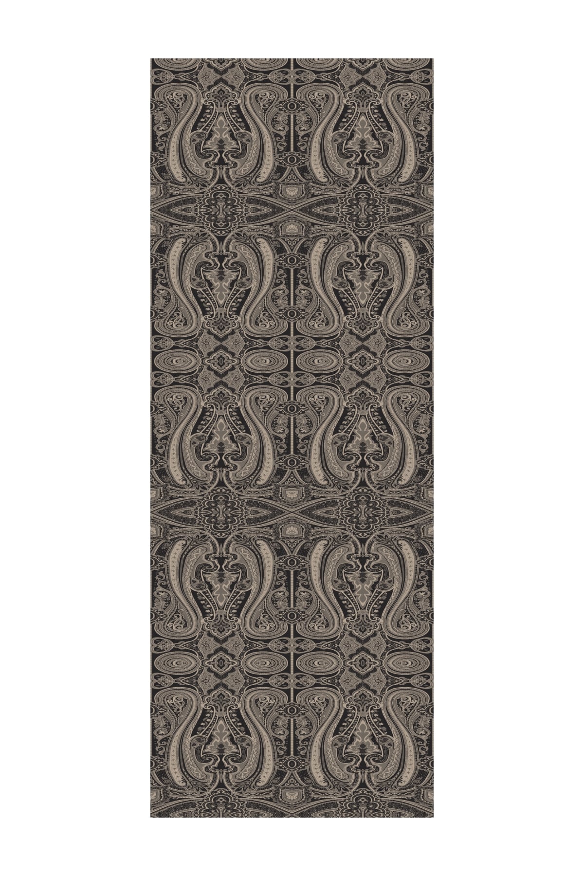 Liva Pattern Shine Line Shawl - Black-Beige