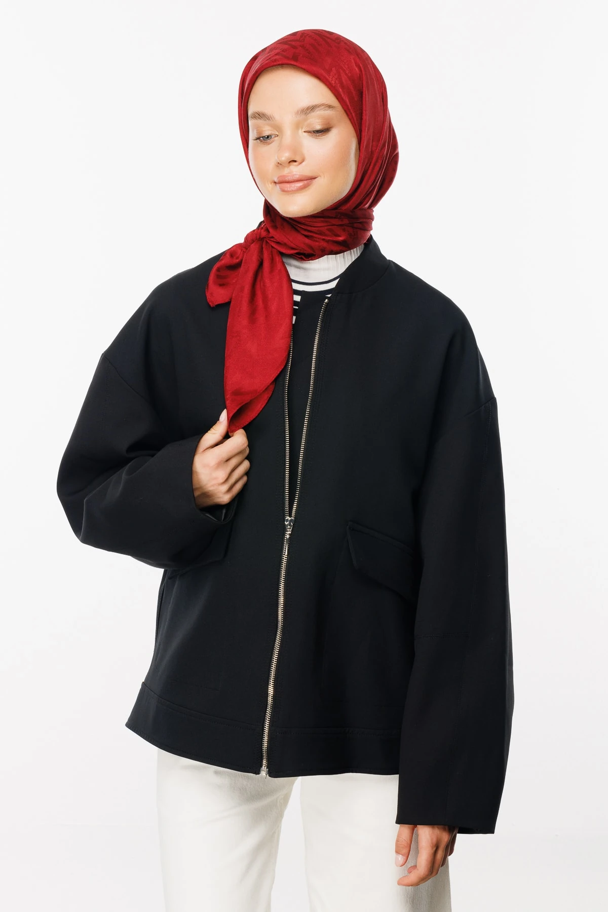 Luxury Jacquard Scarf - Cherry Rot