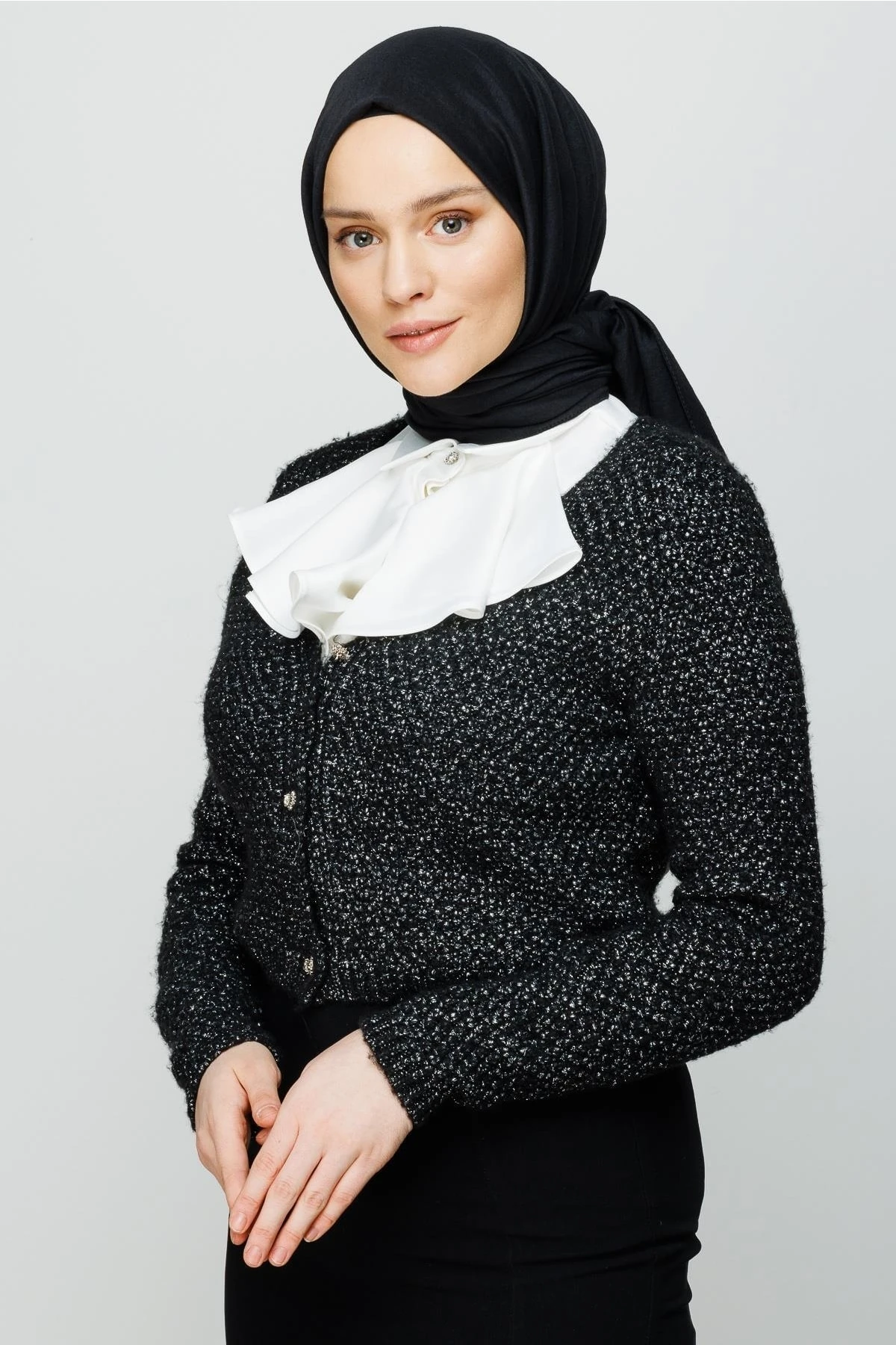 Cotton Crinkle Shawl - Black