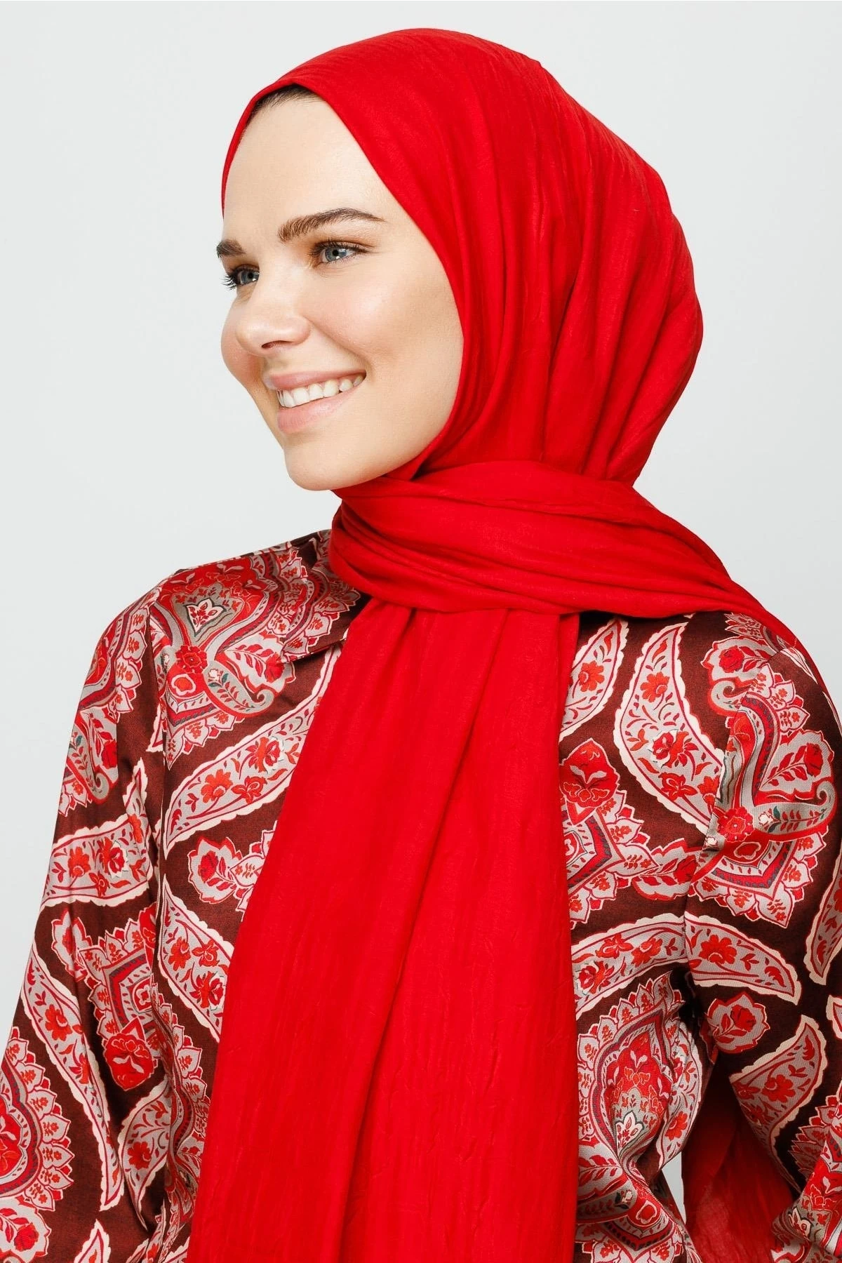 Toptan Bambu Şal - Kırmızı