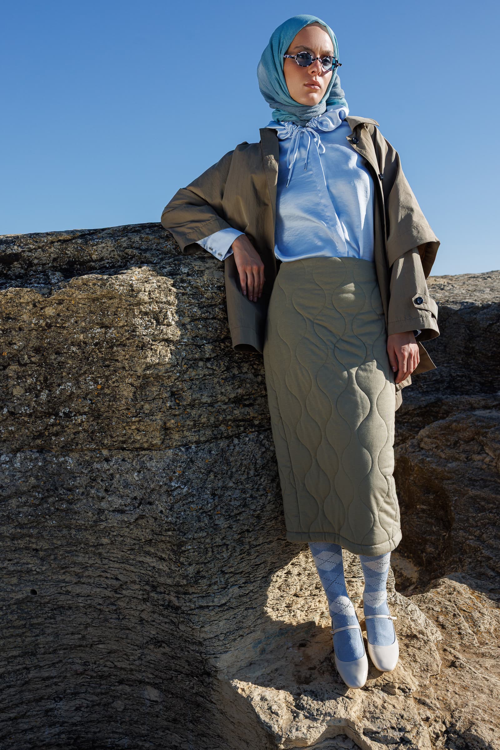 Toptan Degrade Müslin Şal - Okyanus