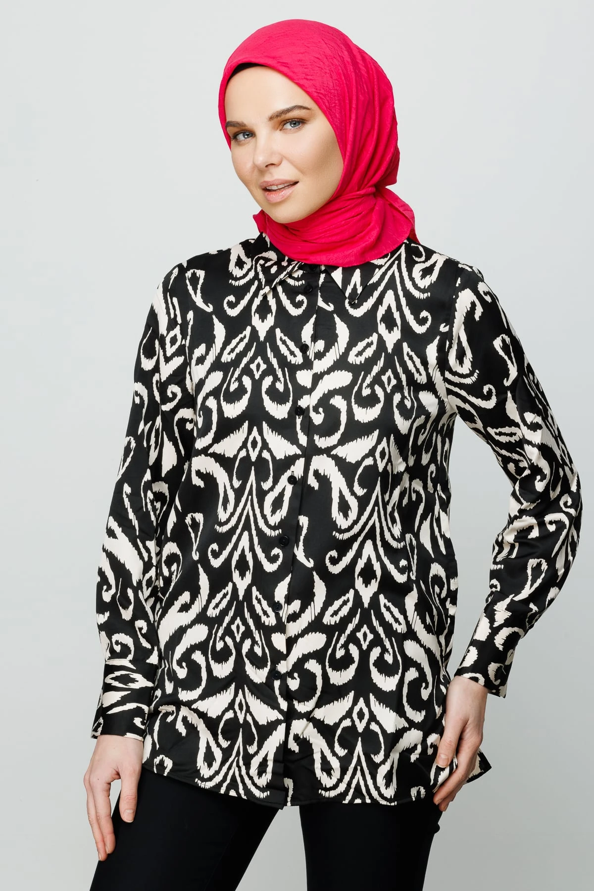 Toptan Bambu Eşarp - Fuşya