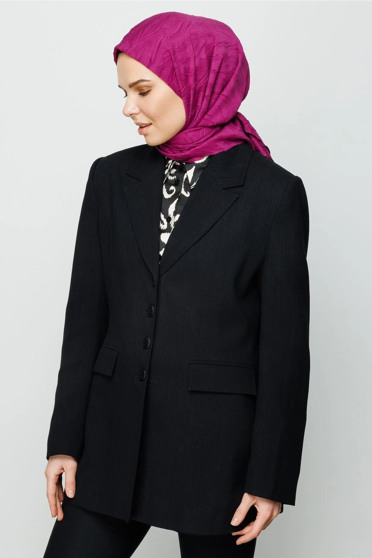 Toptan Piliseli Bambu Eşarp - Mürdüm