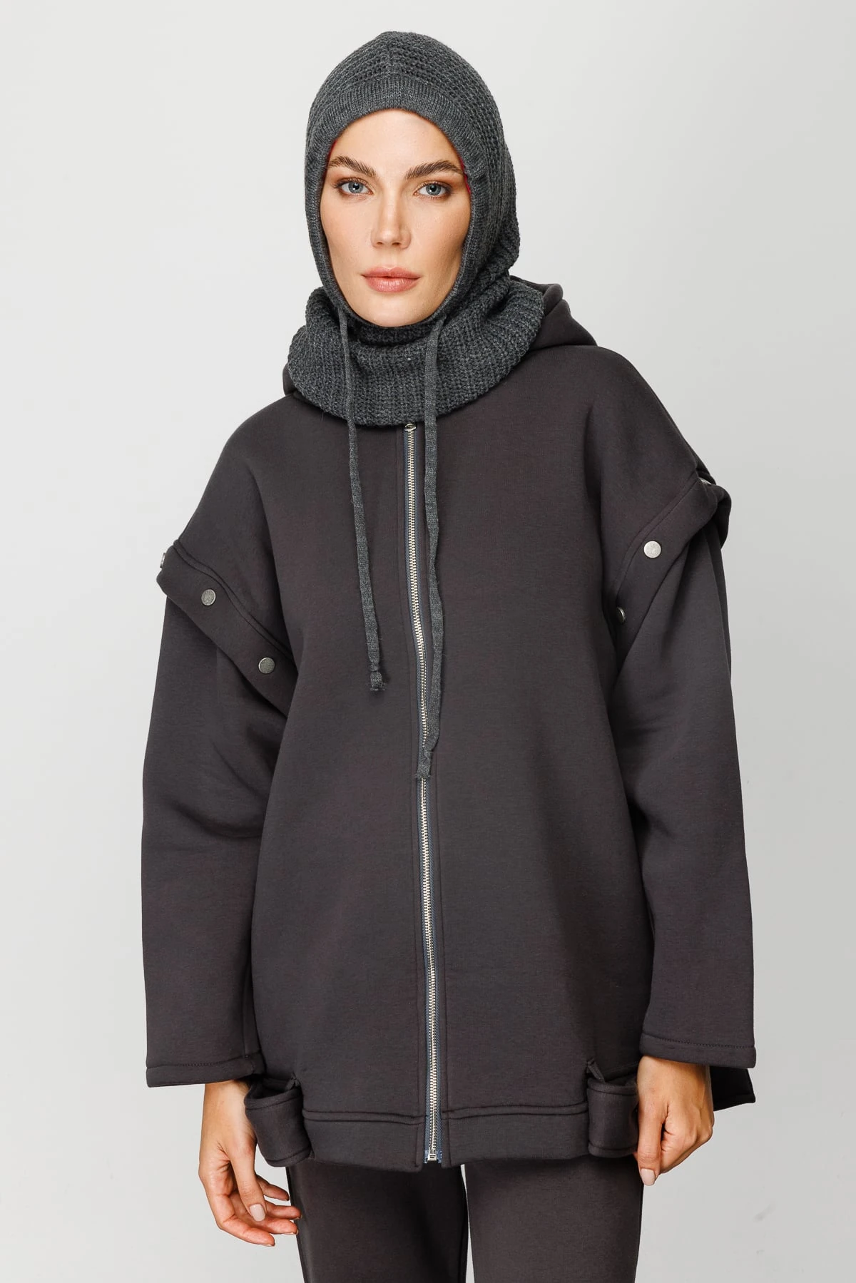 Toptan Balaclava Triko Başlık - Füme