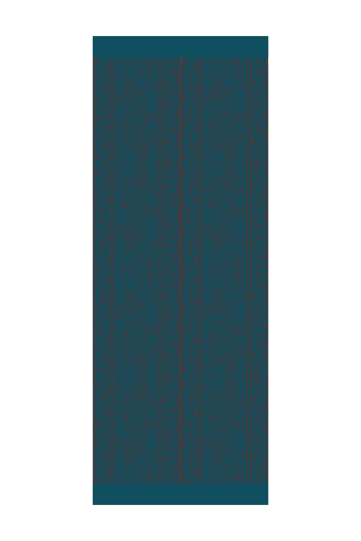 Lavin-Pattern Reversible Shawl - Bitter Brown-Petroleum Blue