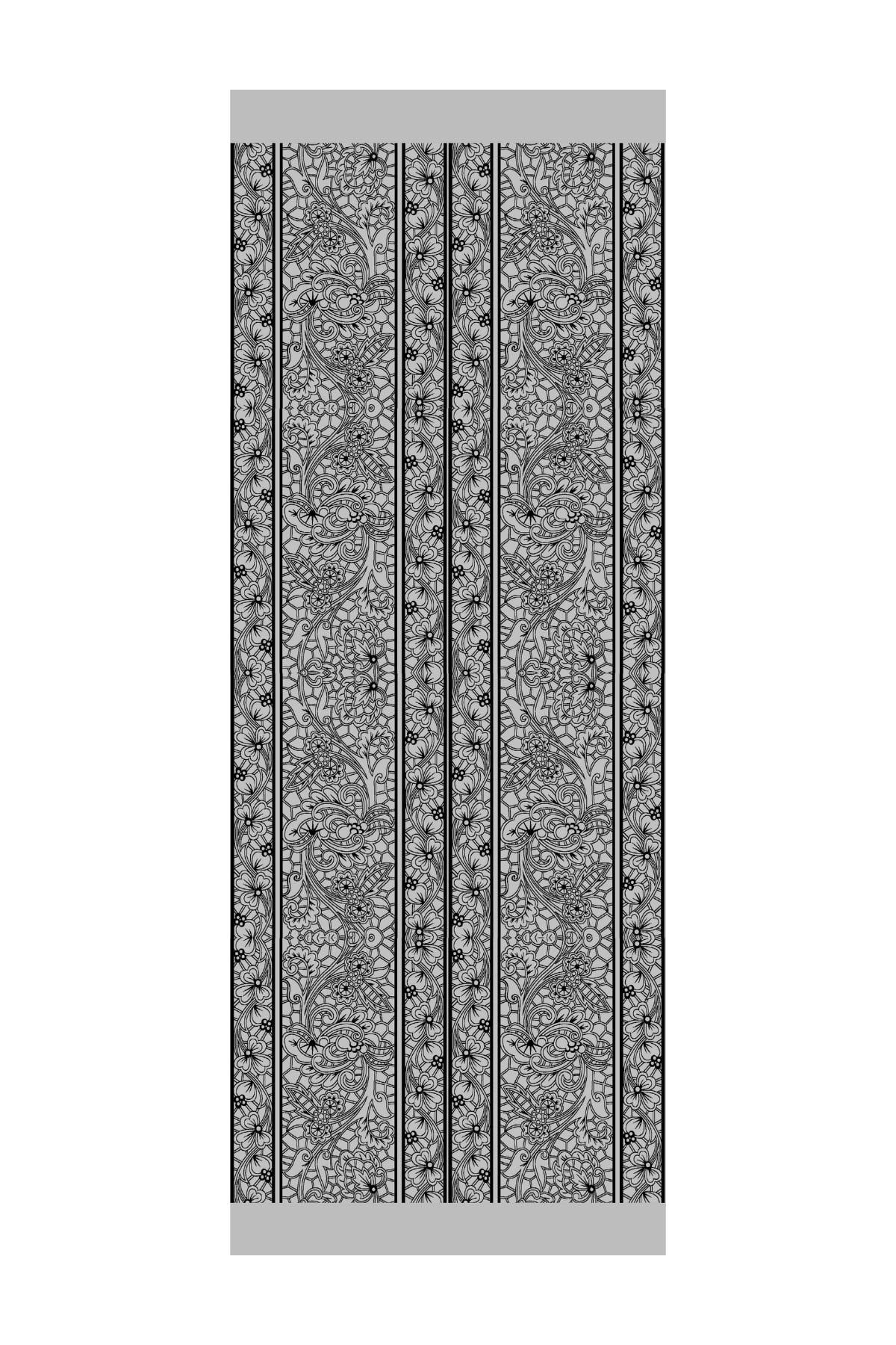 Lavin-Pattern Reversible Shawl - Black-Black