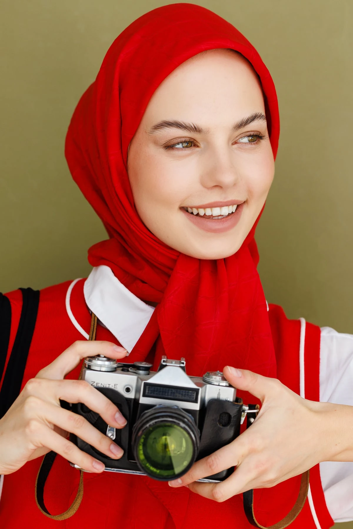 Toptan Bambu Jakar Eşarp - Kırmızı