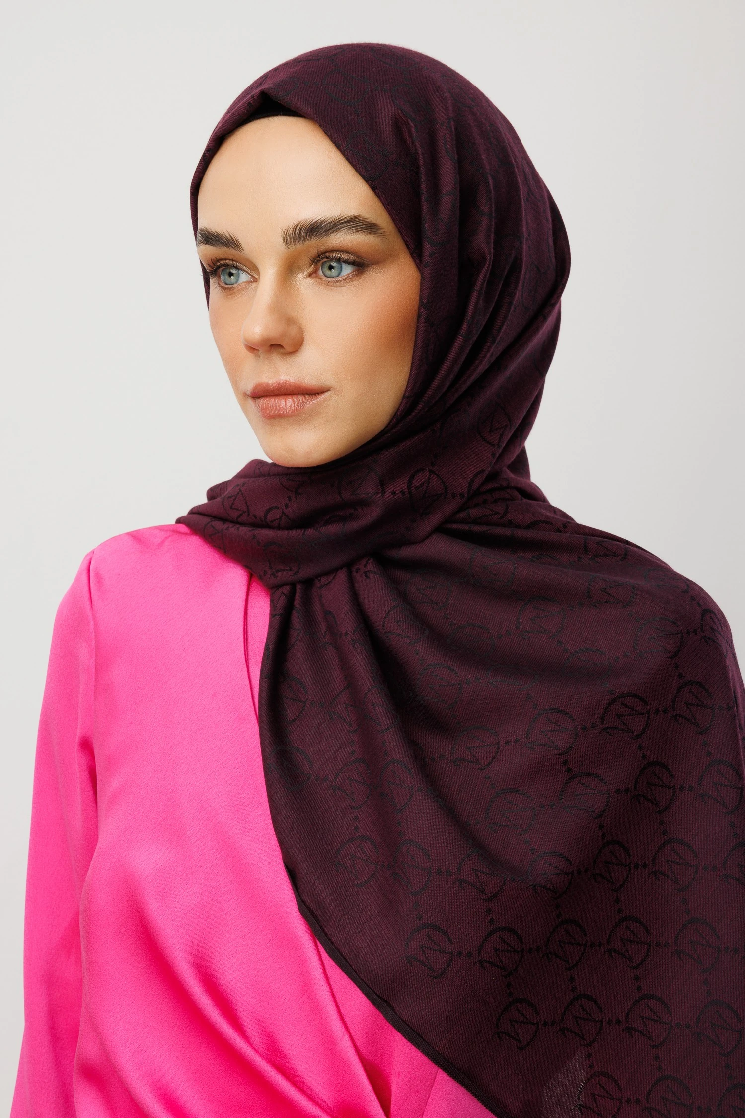 Wholesale Wool Silk Shawls - Damson