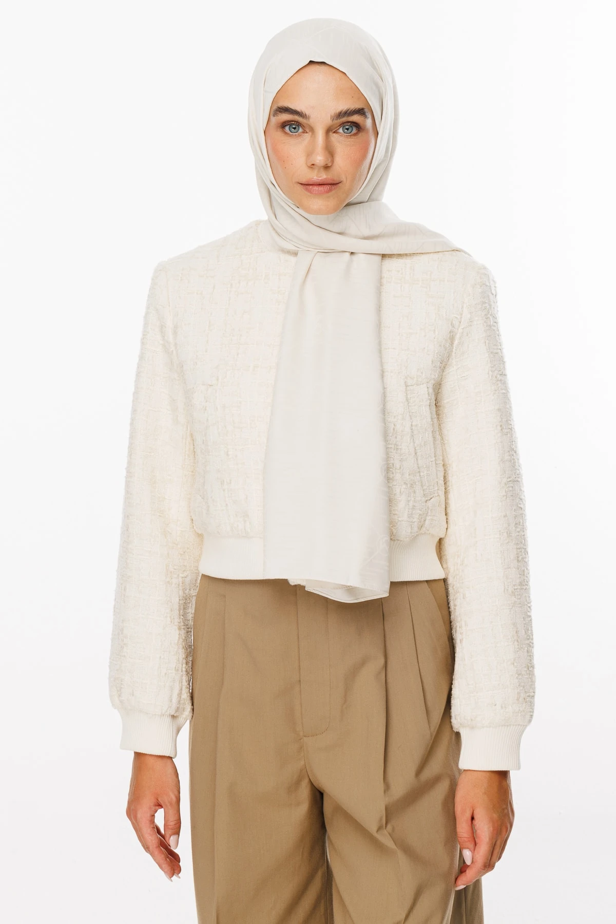 Toptan Moon Is Desen Jakar Şal - İnci