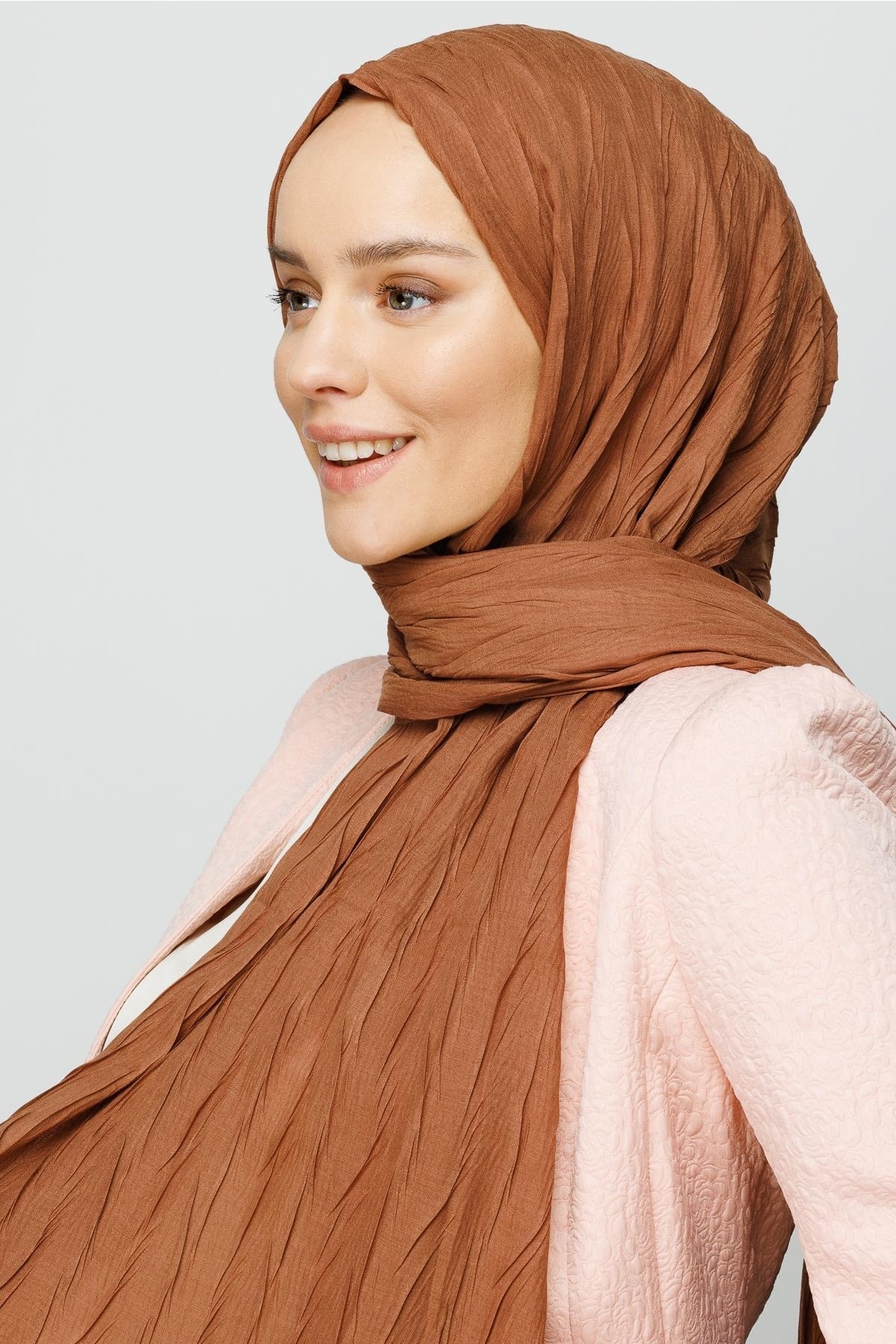 Toptan Piliseli Bambu Şal - Mocha