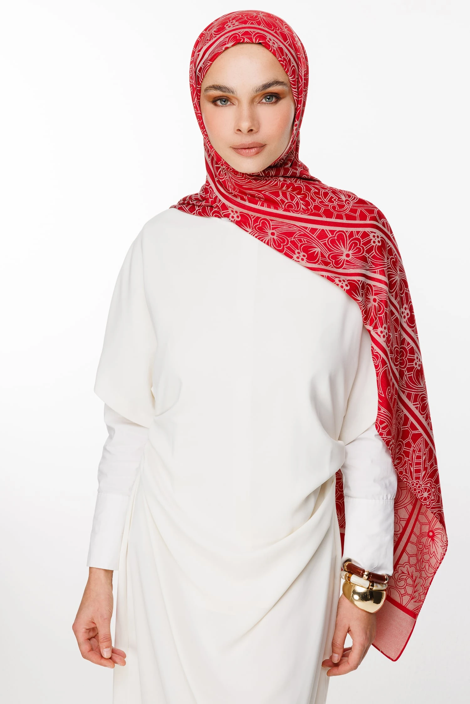 Toptan Lavin Desen Çift Taraflı Şal - Bordo-Mint Yeşili