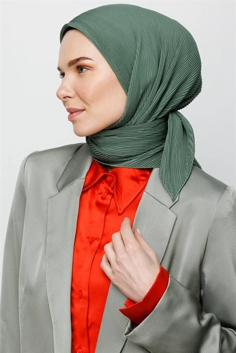Toptan Pilise Eşarp - Küf Yeşili