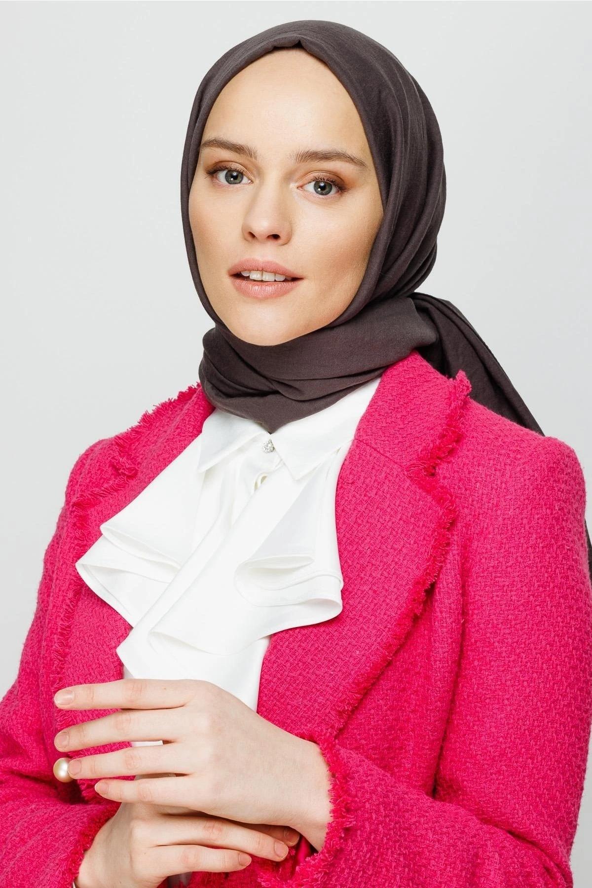 Cotton Crinkle Shawl - Fume