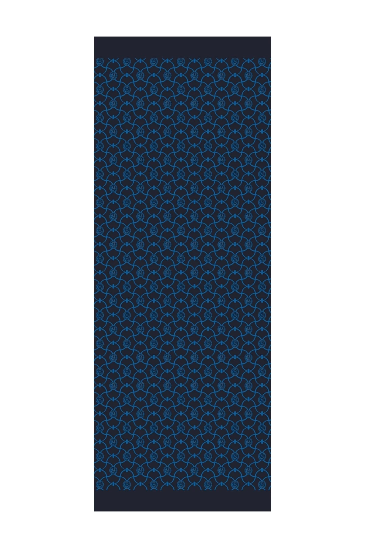 Toptan Marrakech Desen Çift Taraflı Şal - Siyah-İndigo