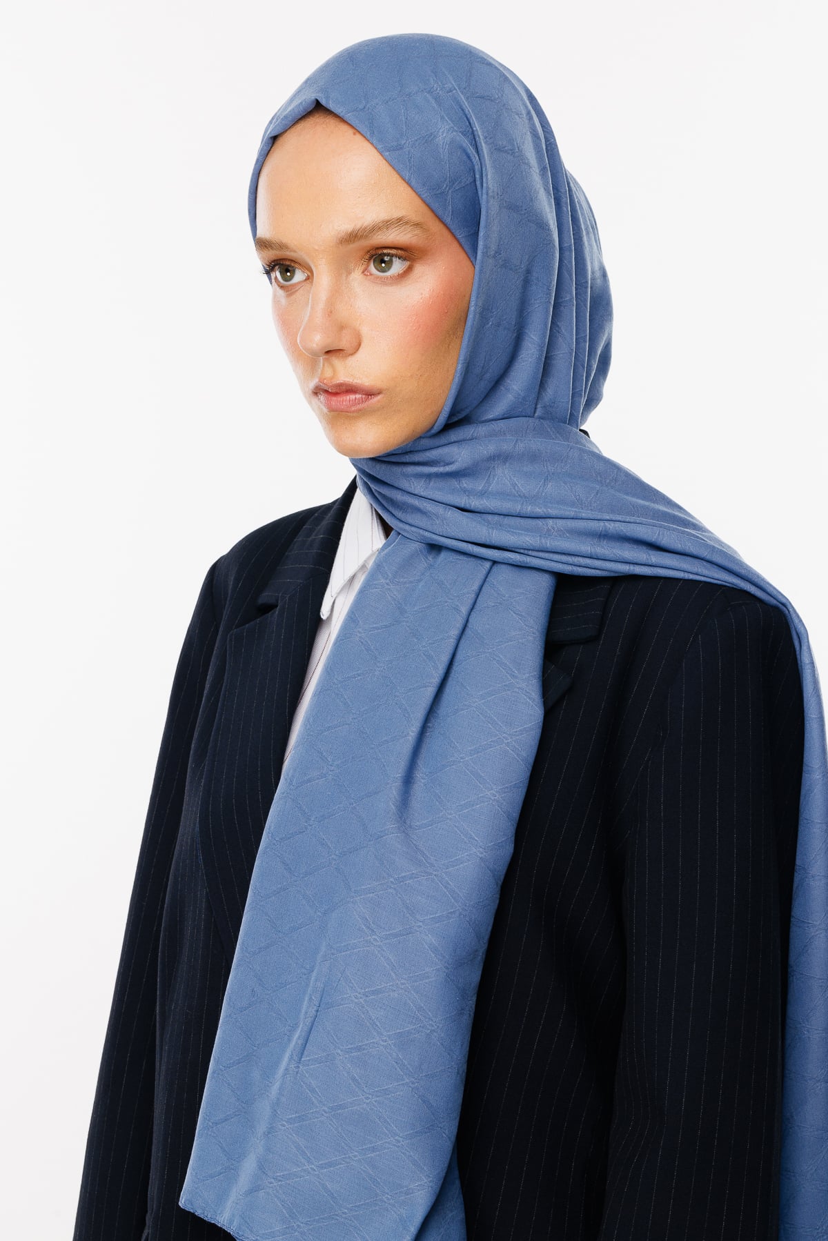 Bamboo Jacquard Shawl - Sky Blue