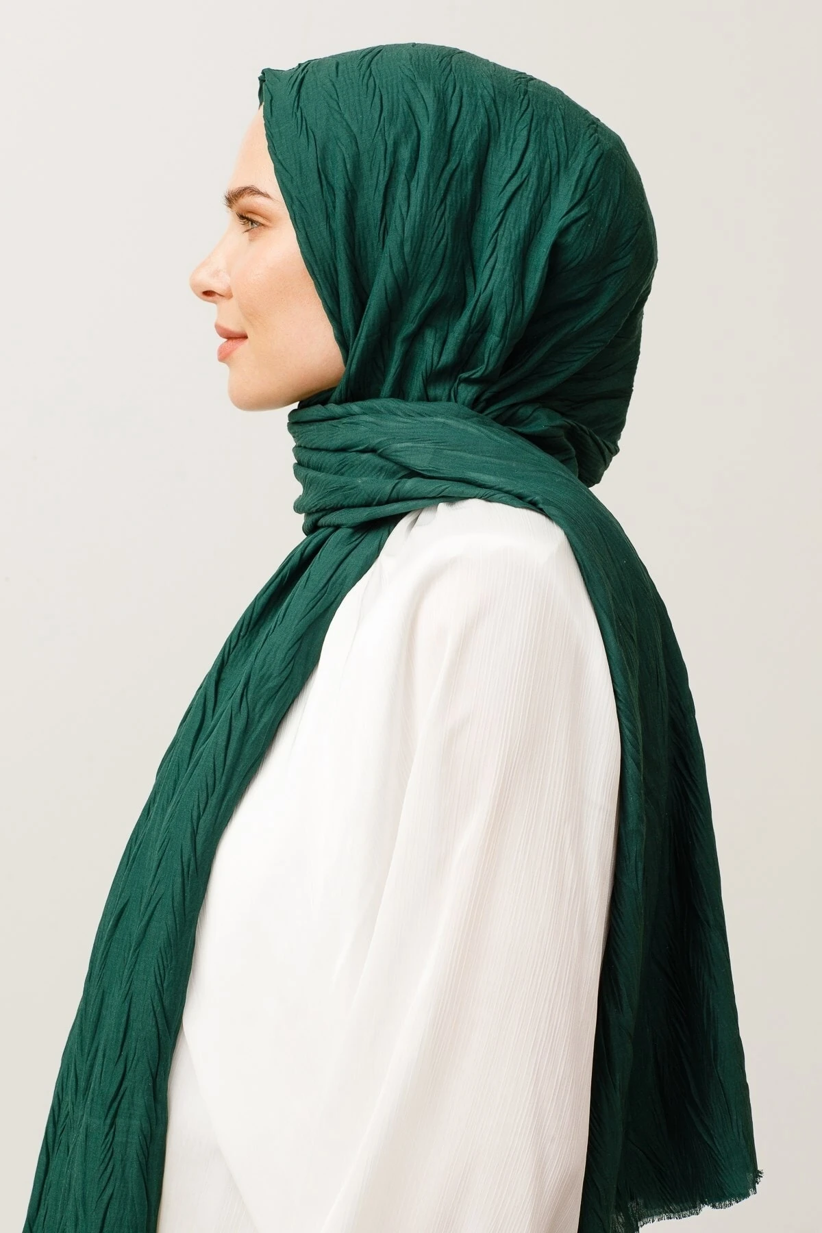 Pleated Bamboo Shawl - Emerald