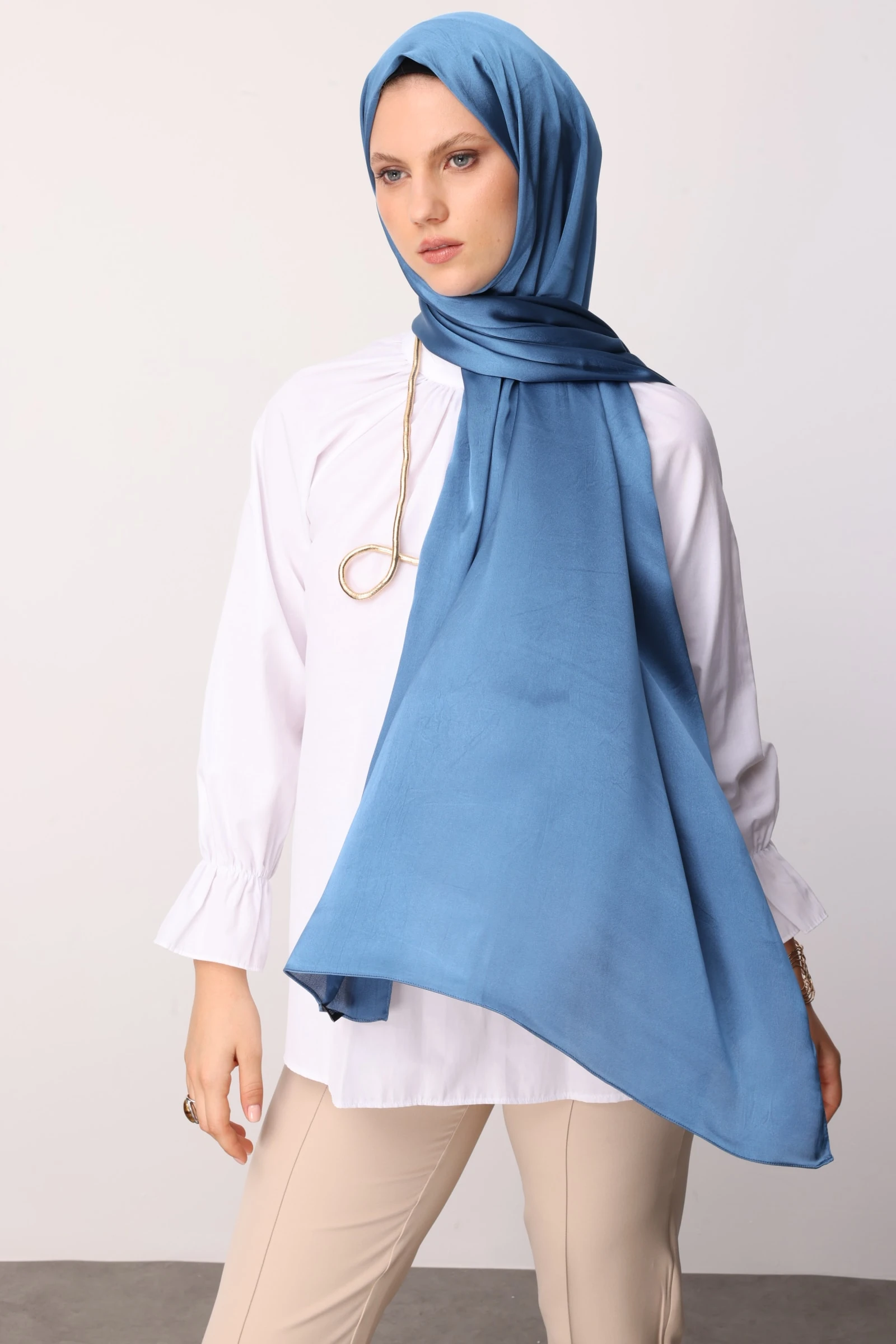 Toptan Diamond Aura Şal - Gök Mavisi