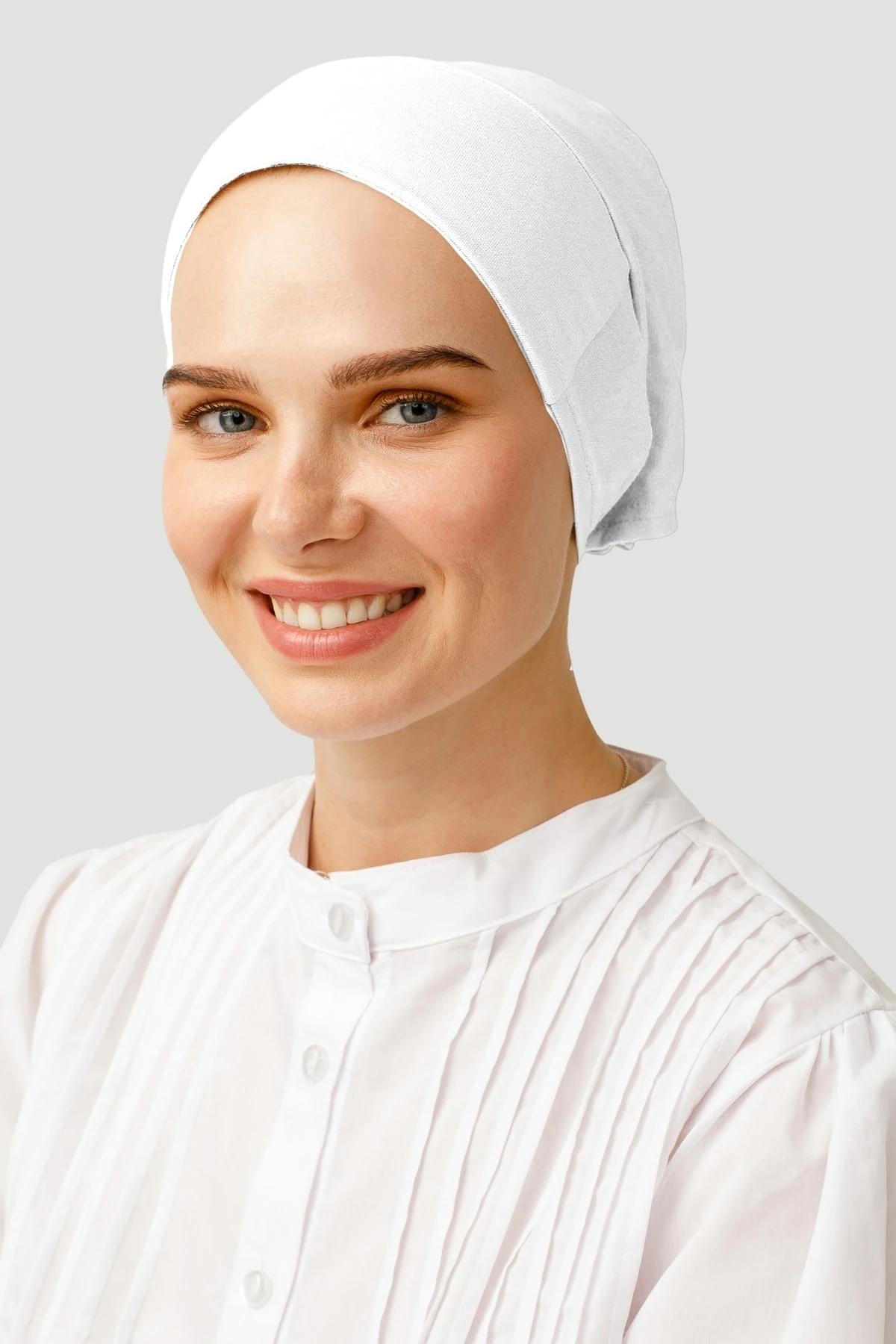 Wholesale Seamless Tied Bonnet - Ecru