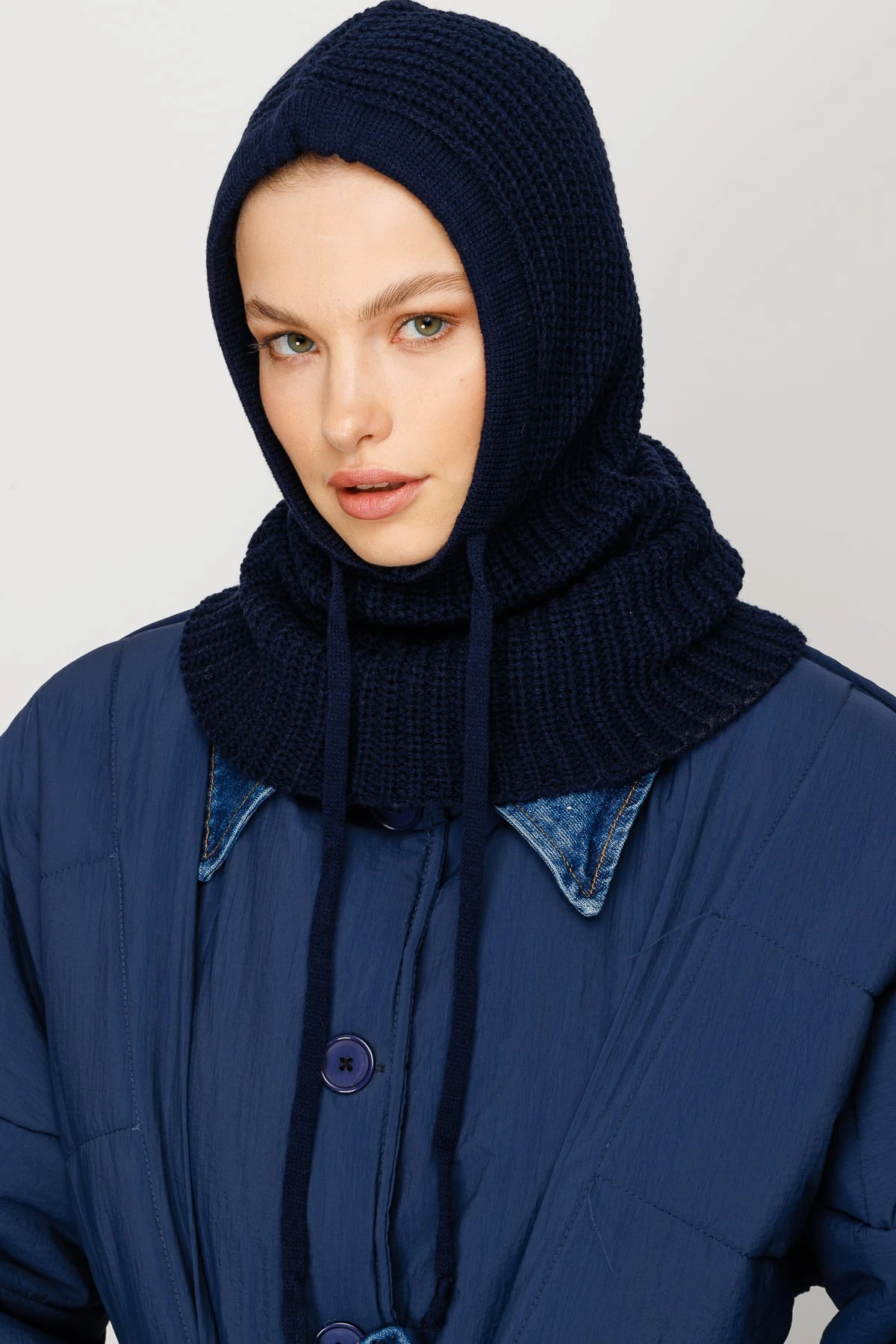 Toptan Balaclava Triko Başlık - Lacivert