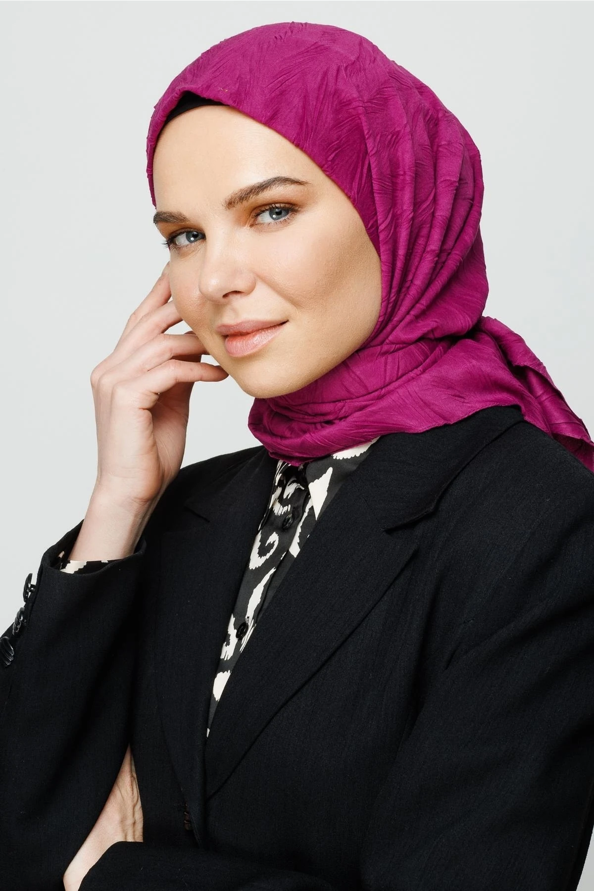 Toptan Piliseli Bambu Eşarp - Mürdüm