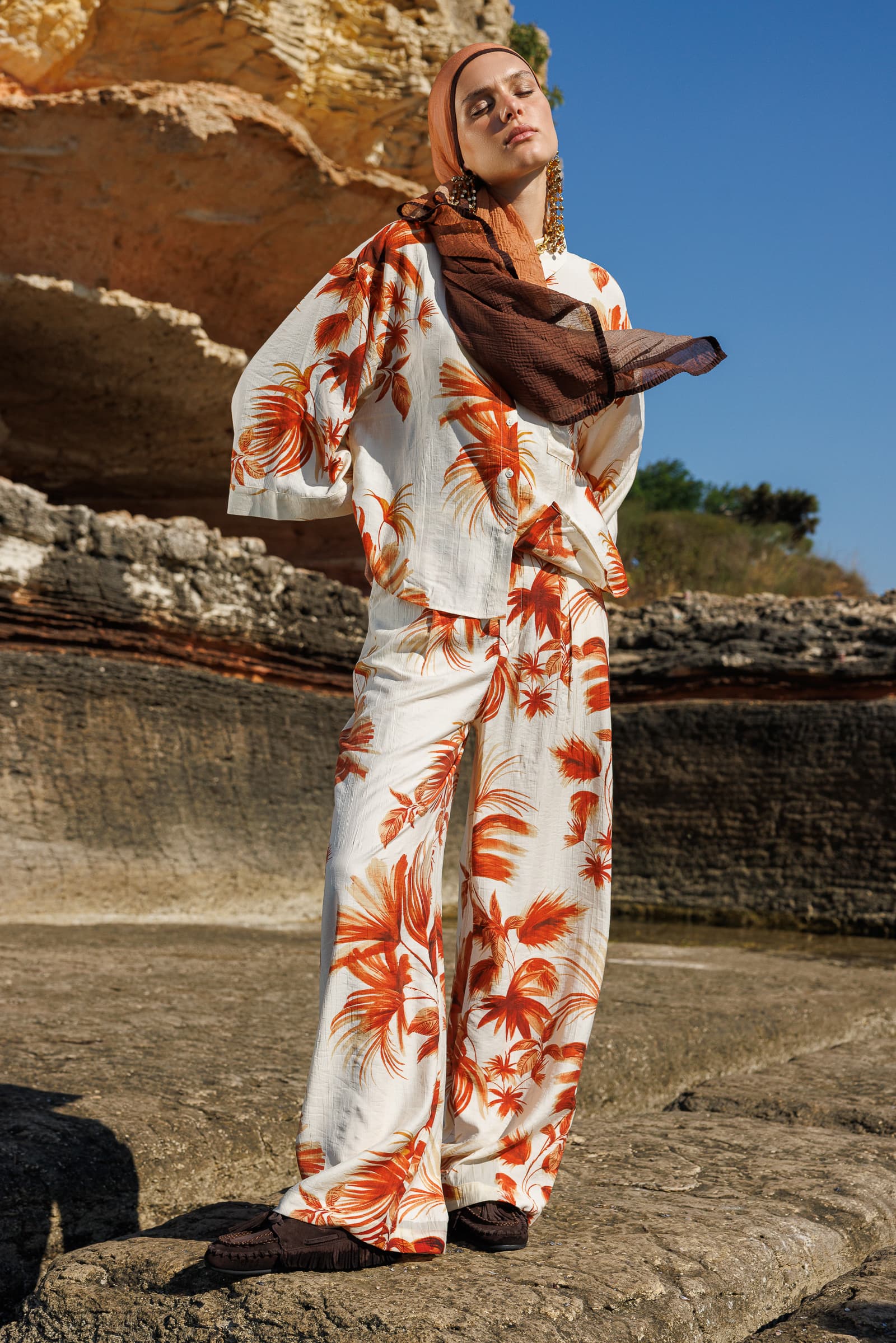 Ombre Muslin Shawl - Copper