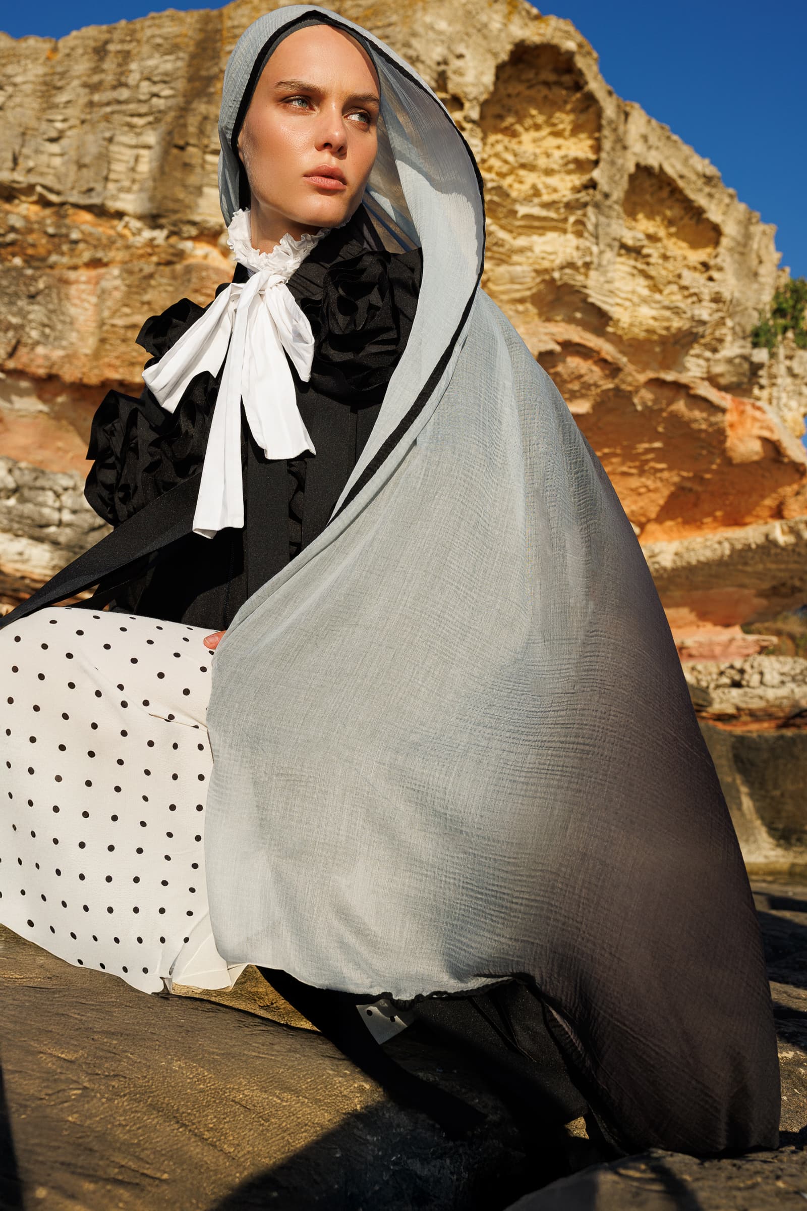 Toptan Degrade Müslin Şal - Duman