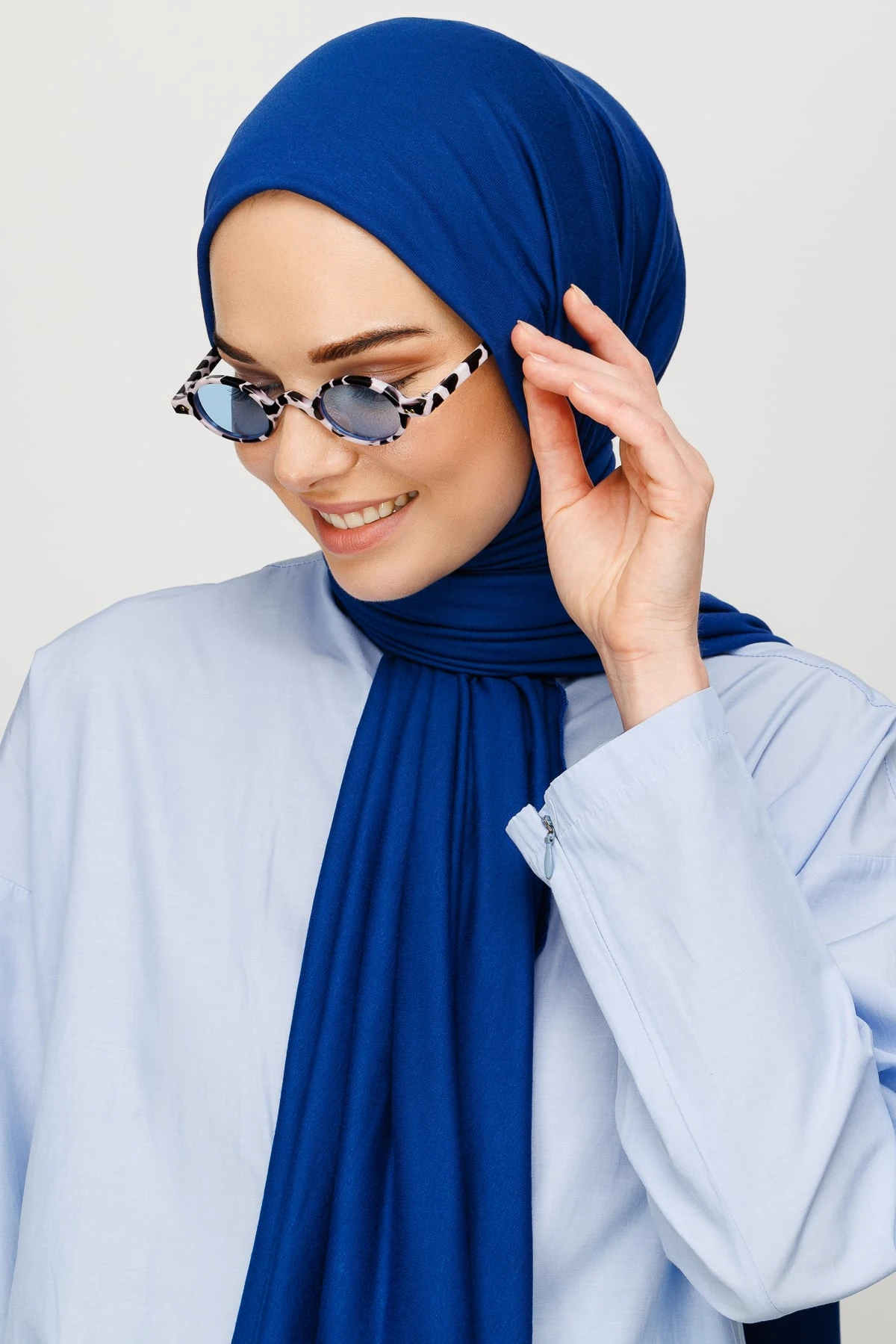 Toptan Penye Şal - Saks Mavi