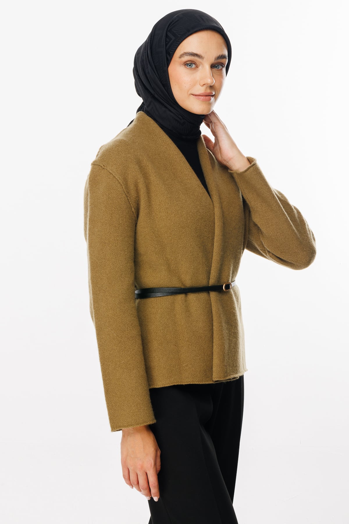 Toptan Viora Desen İpeksi Jakar Eşarp - Siyah