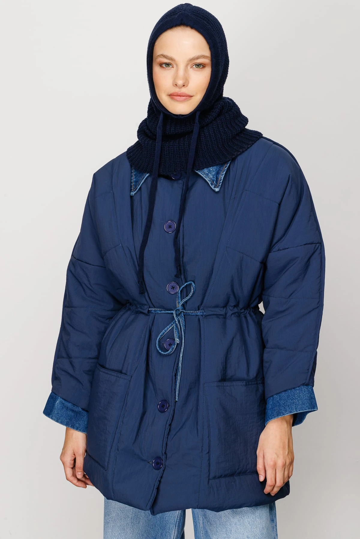 Toptan Balaclava Triko Başlık - Lacivert