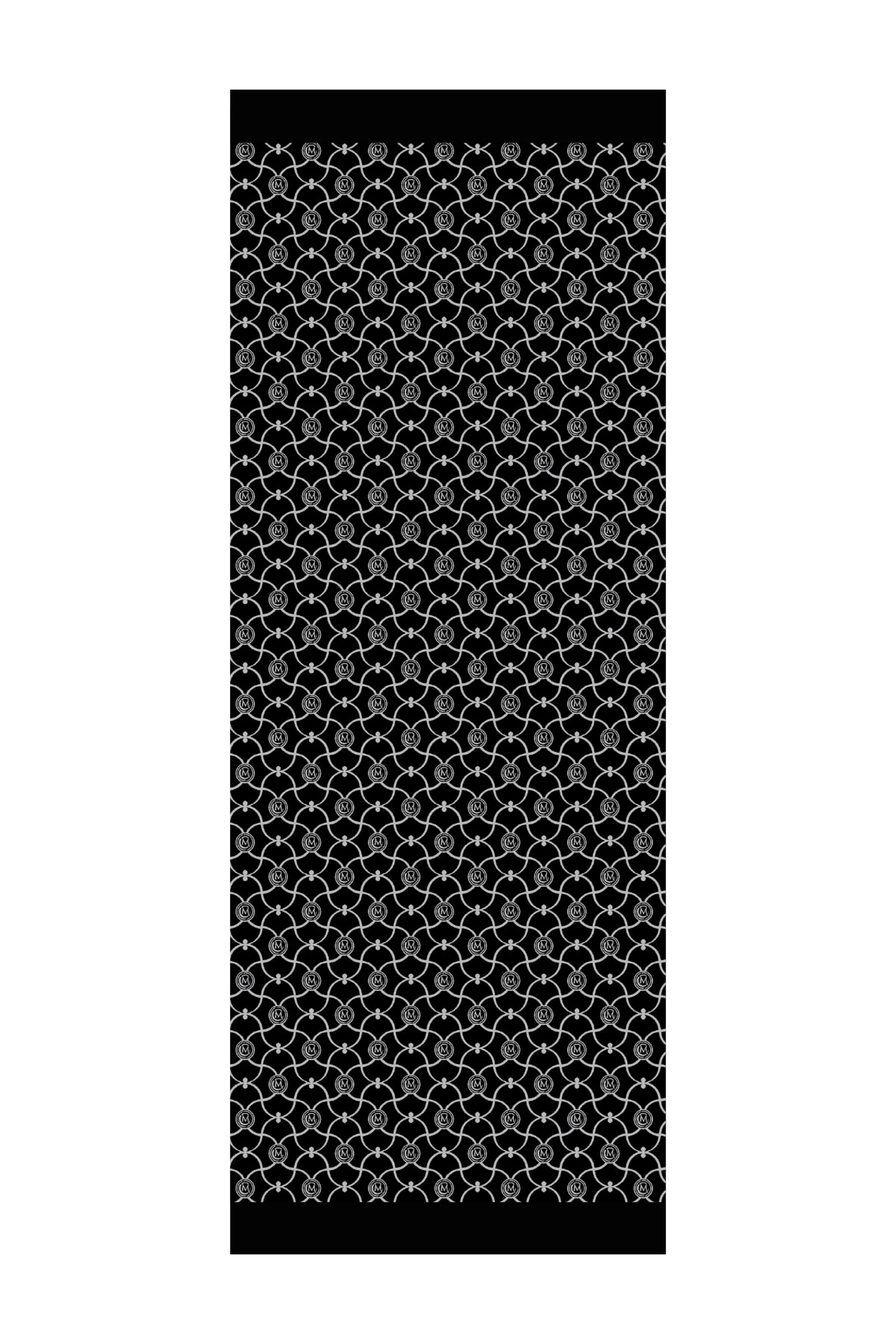 Toptan Marrakech Desen Çift Taraflı Şal - Siyah-Siyah