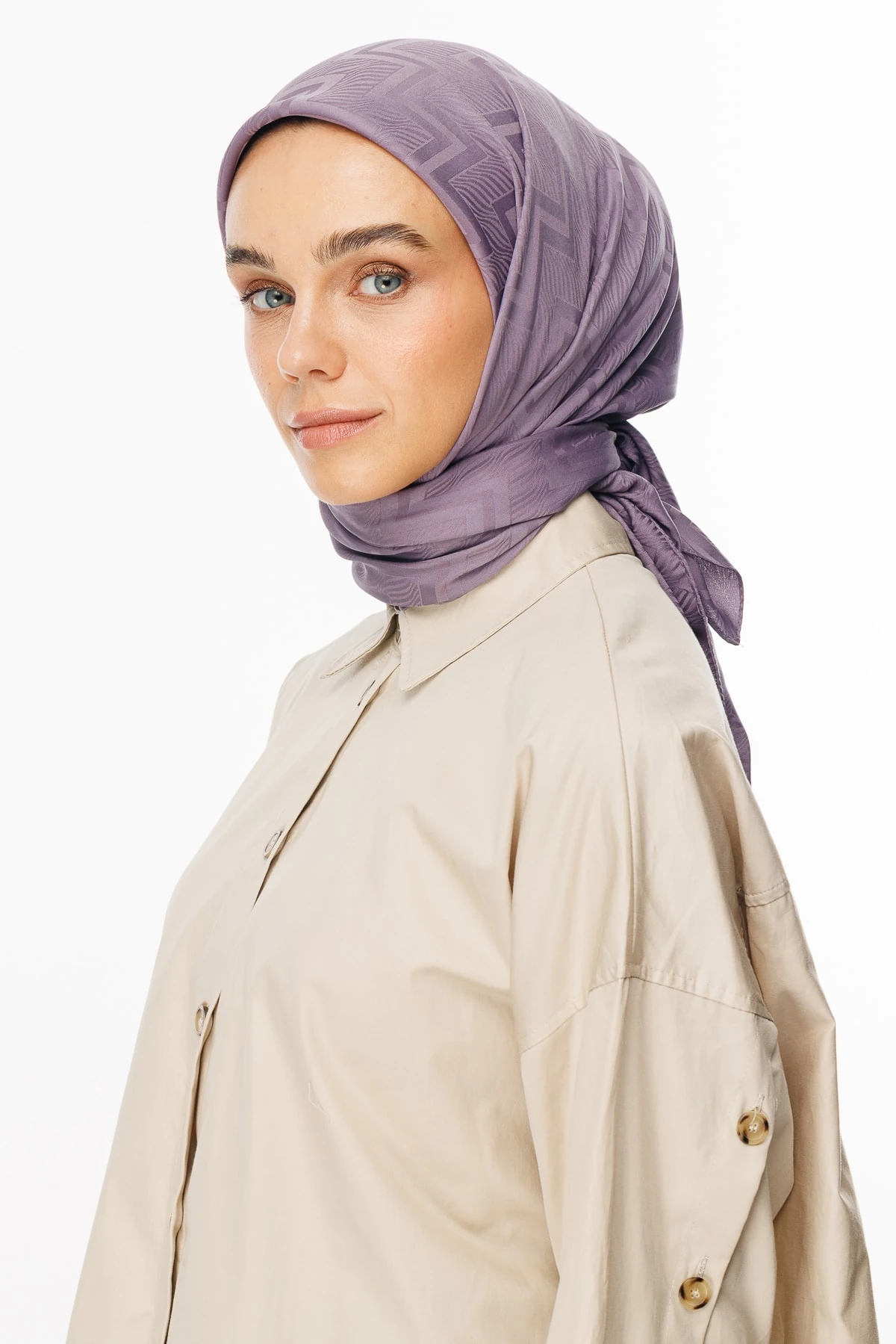 Toptan Viora Desen İpeksi Jakar Eşarp - Lavanta