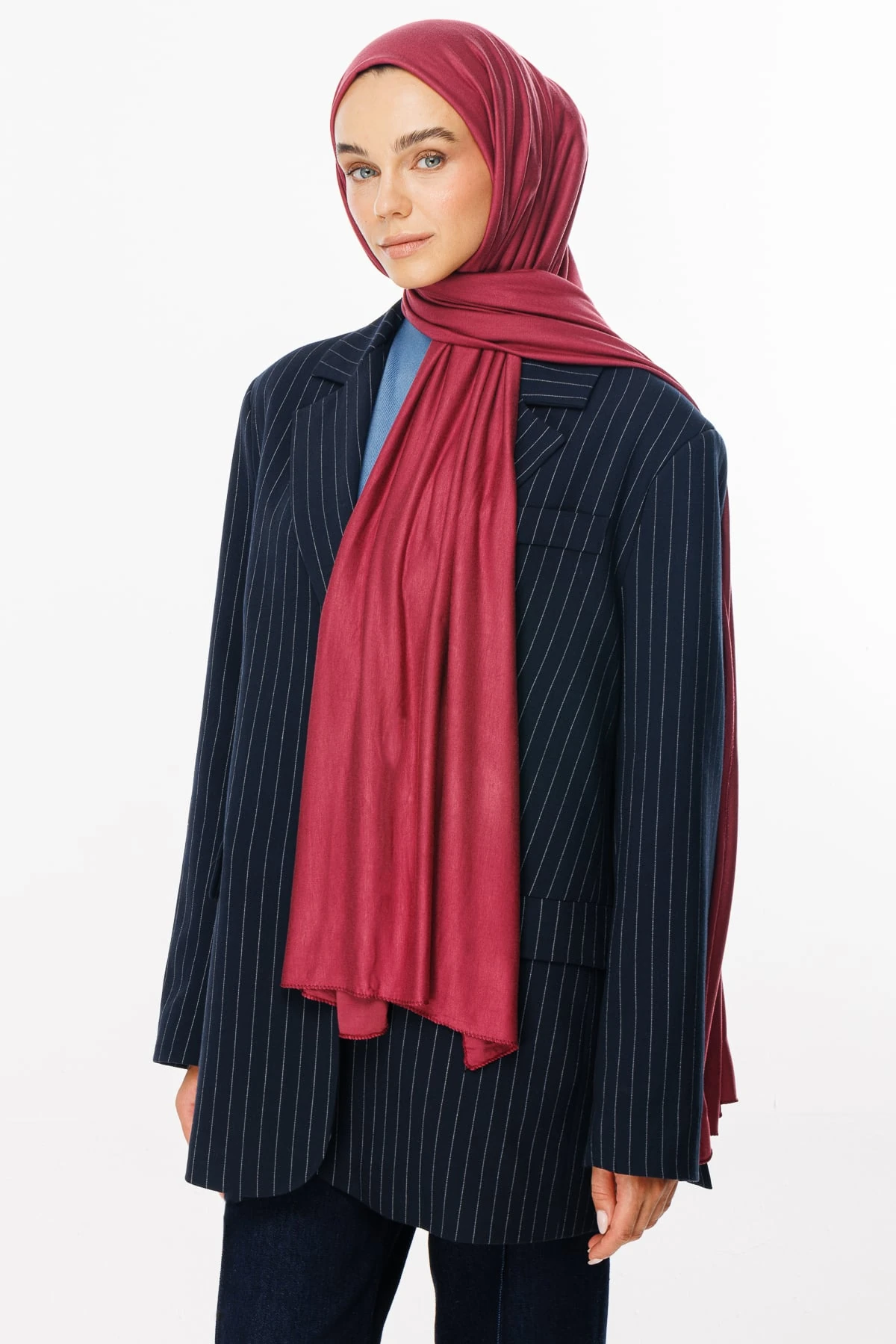 Toptan Penye Şal - Kızılcık